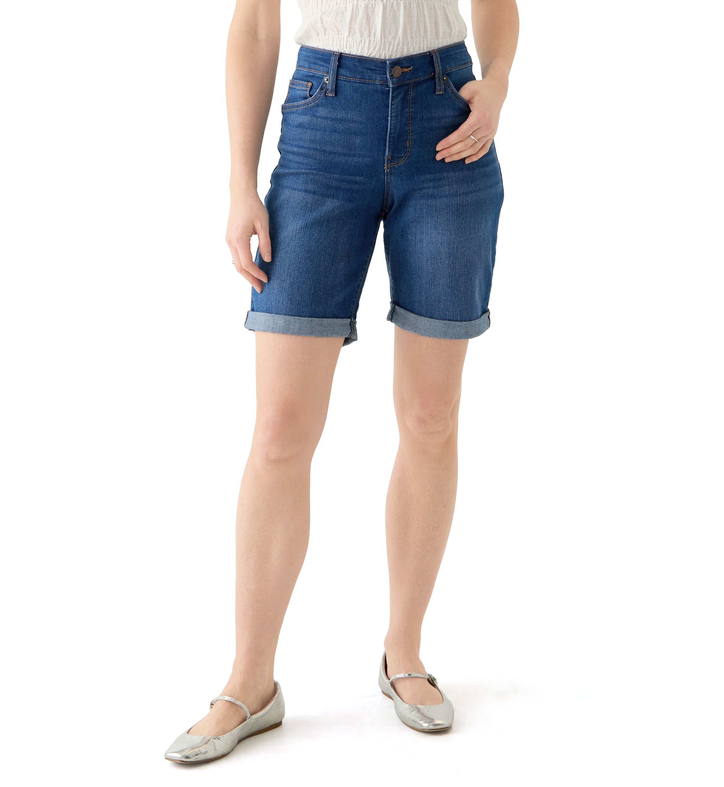 Womens Denim Bermuda Shorts