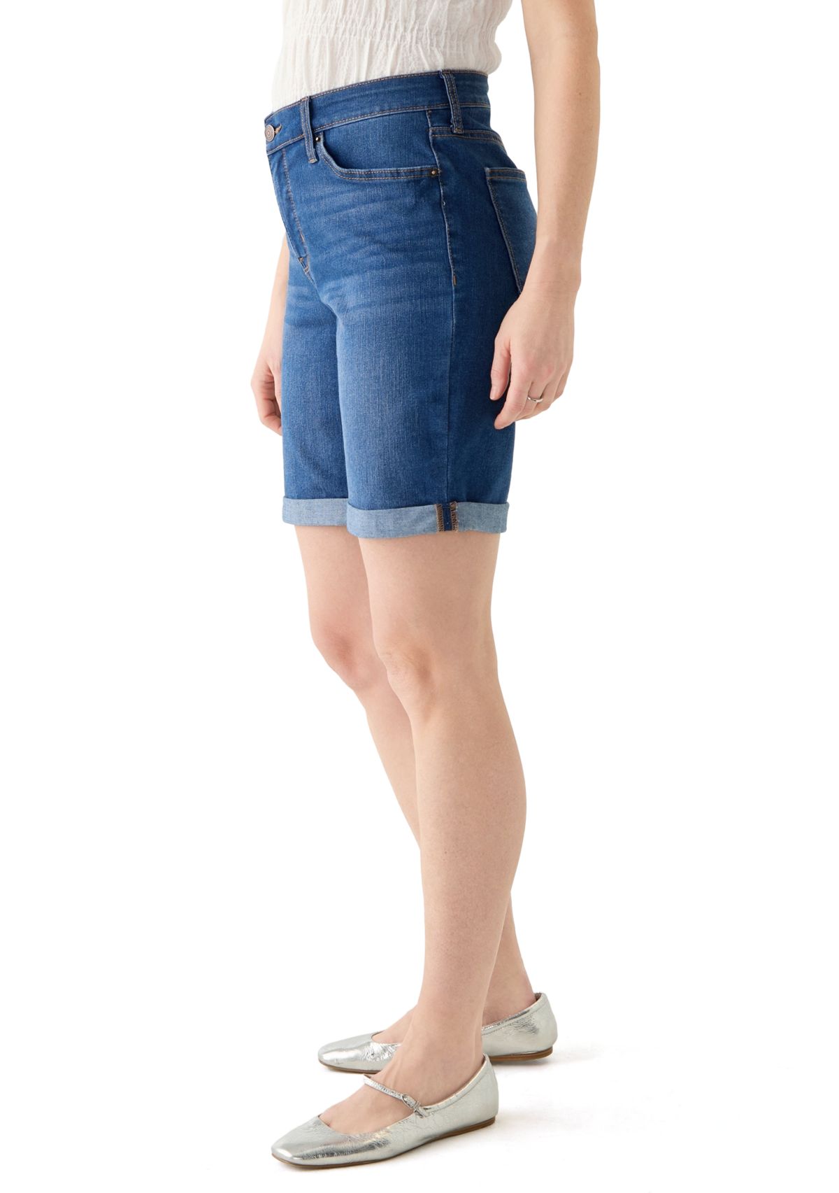 Womens Denim Bermuda Shorts