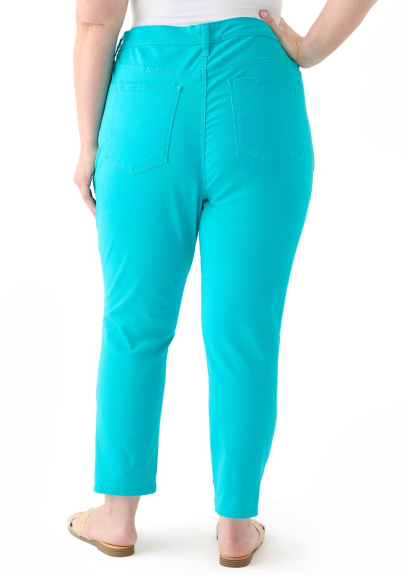 Plus Size Roll Cuff Cropped Pants