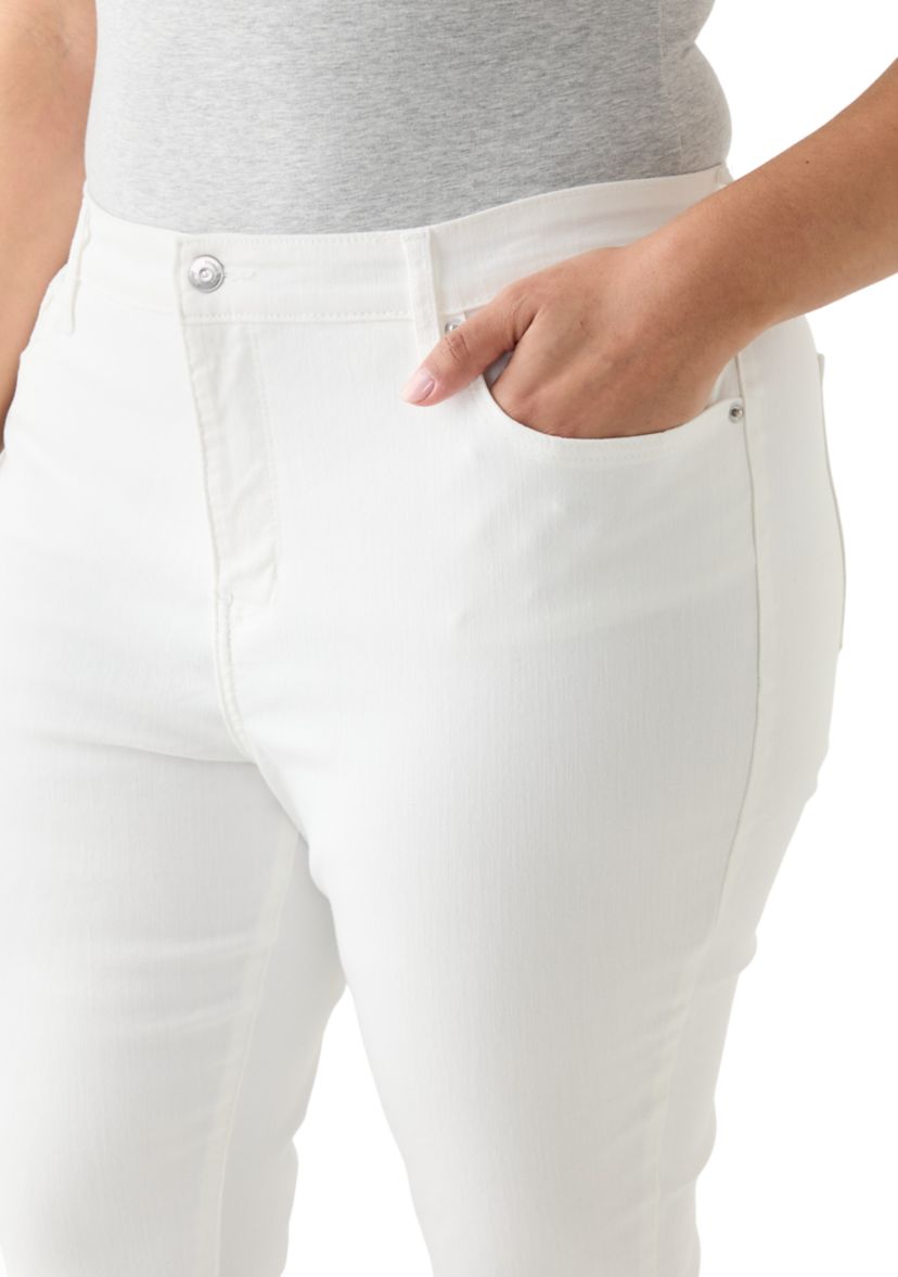 Plus Size Roll Cuff Cropped Pants