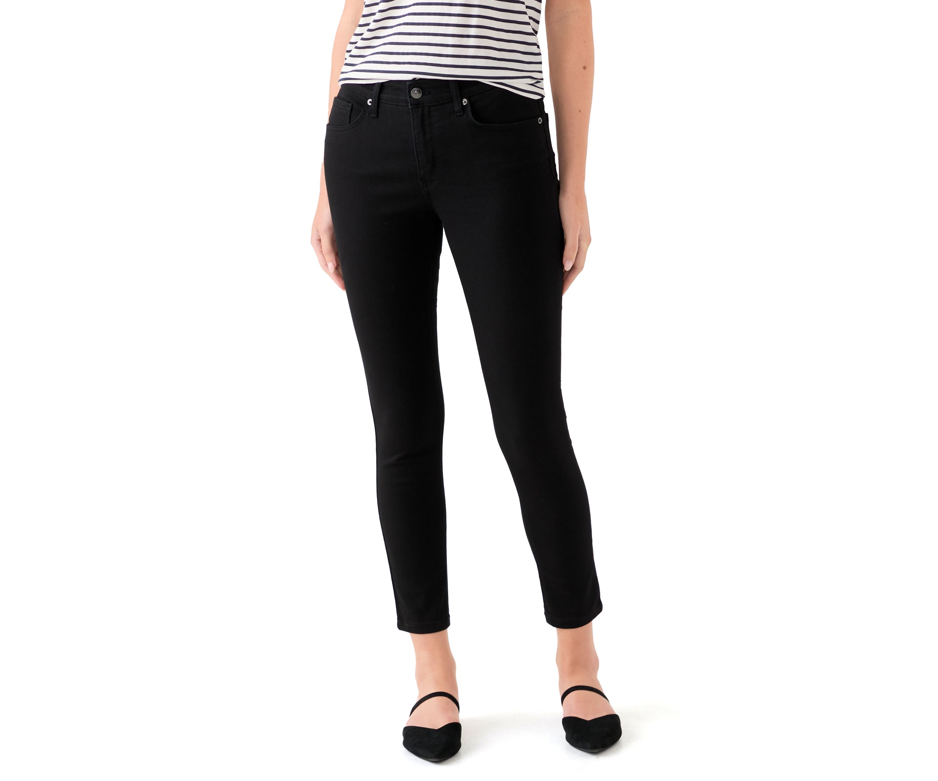Womens Mid Rise Skinny Jeans