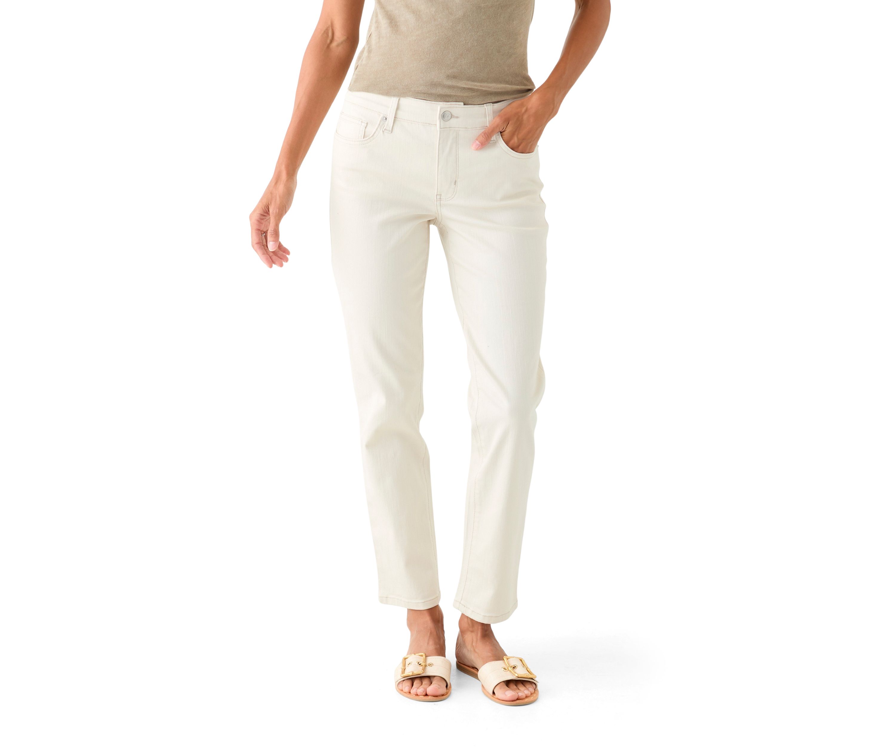 Womens Colored Straight Jeans