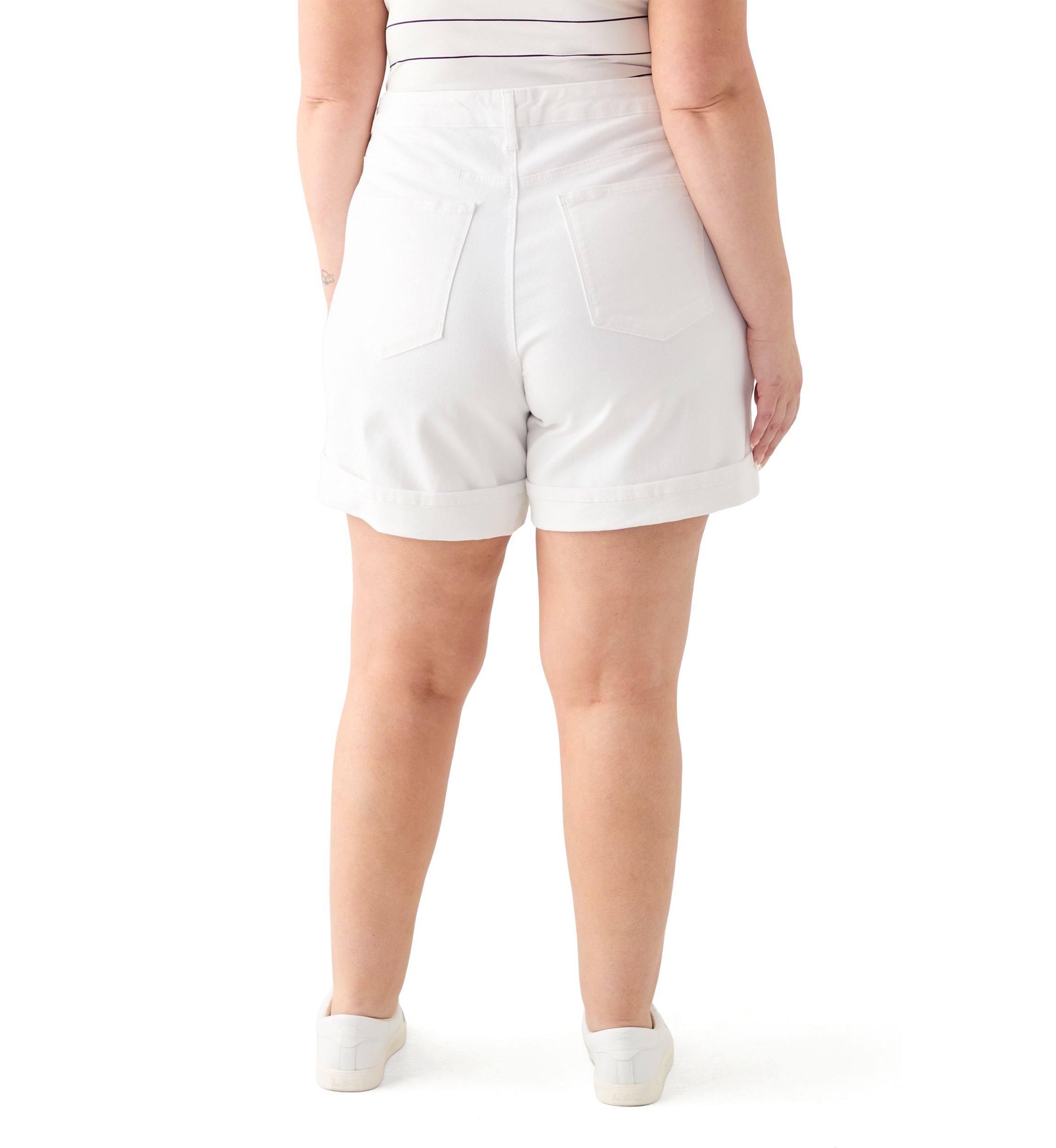 Plus Size High Rise Cuffed Shorts