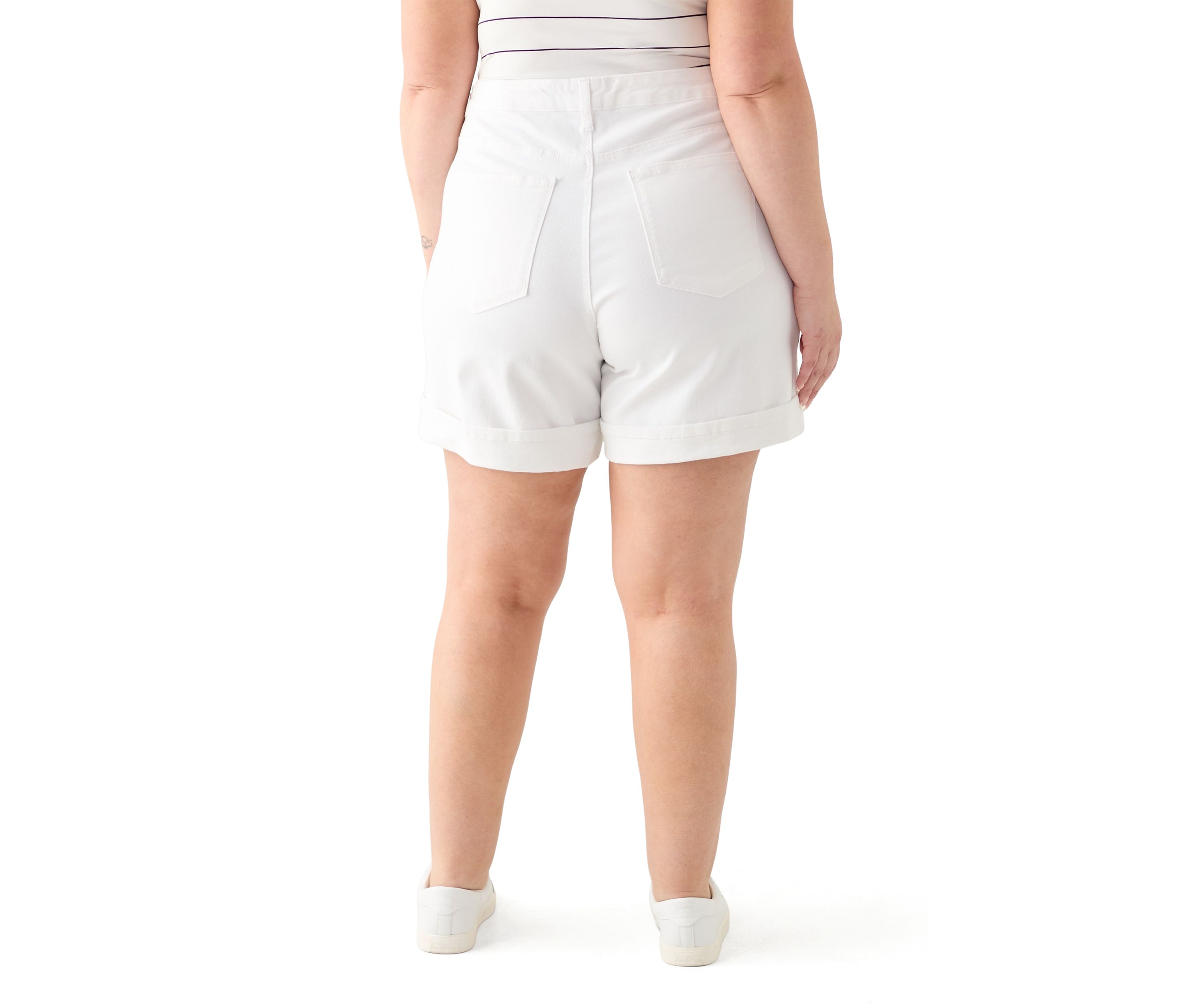 Plus Size High Rise Cuffed Shorts