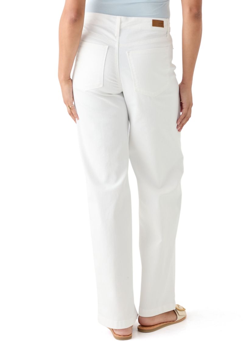 Womens High Rise Slim Wide Leg Jeans