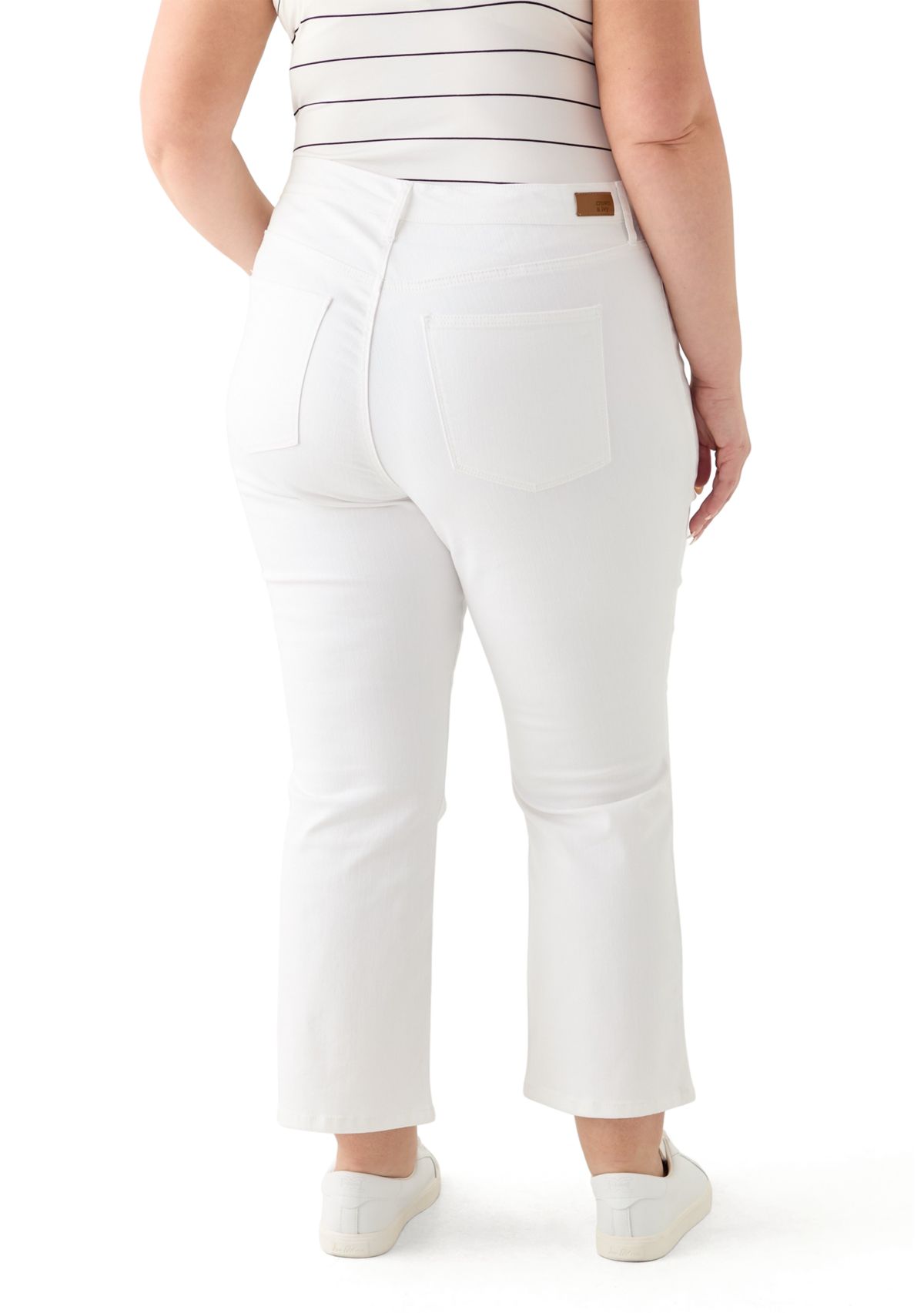 Plus Size High Rise Kick Flare Ankle Length Pants