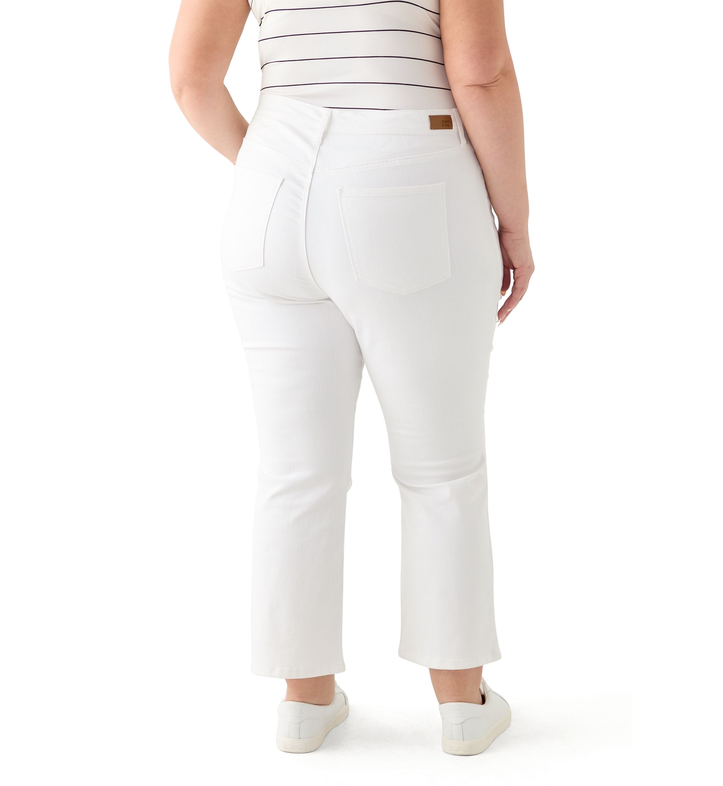 Plus Size High Rise Kick Flare Ankle Length Pants