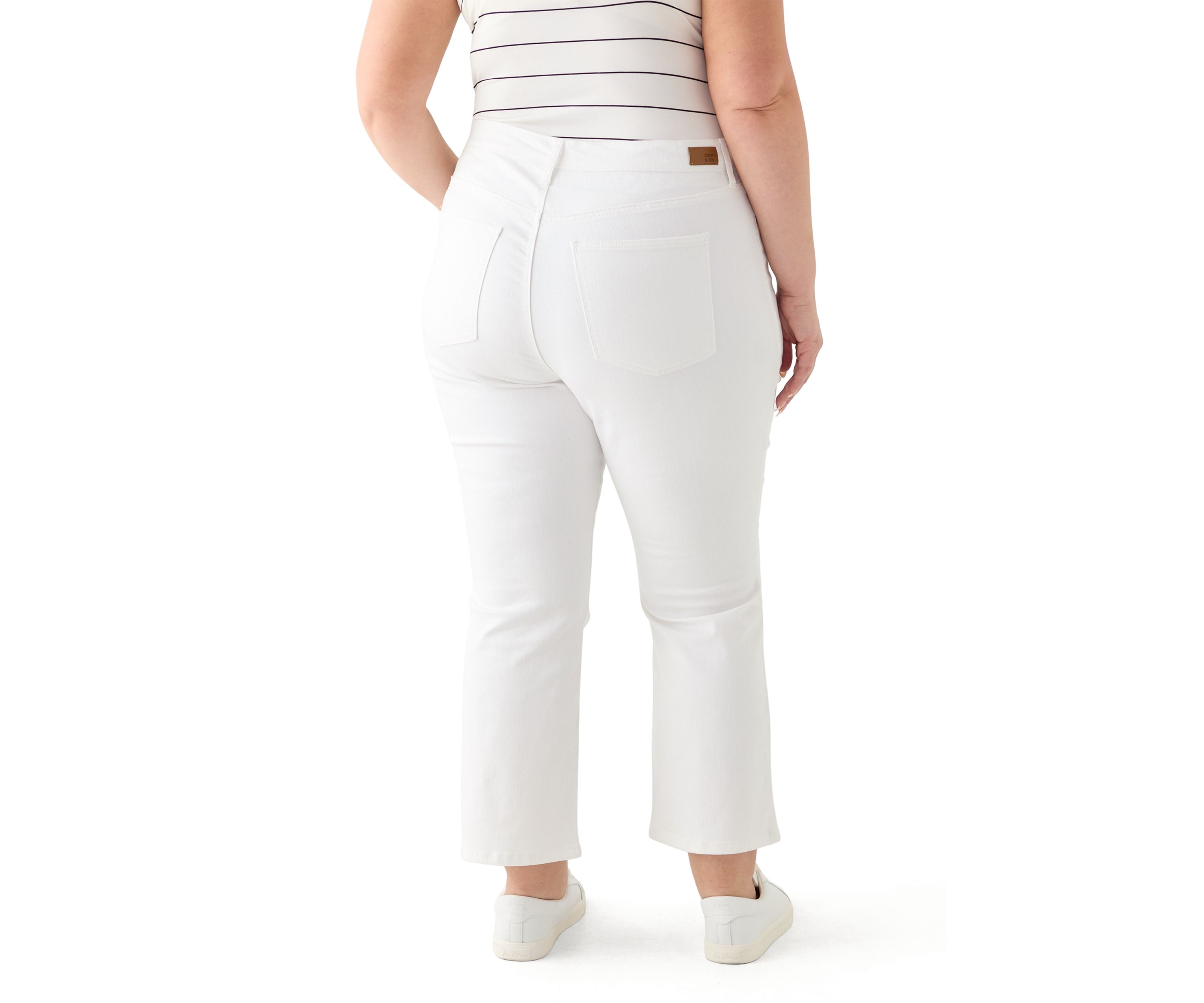 Plus Size High Rise Kick Flare Ankle Length Pants