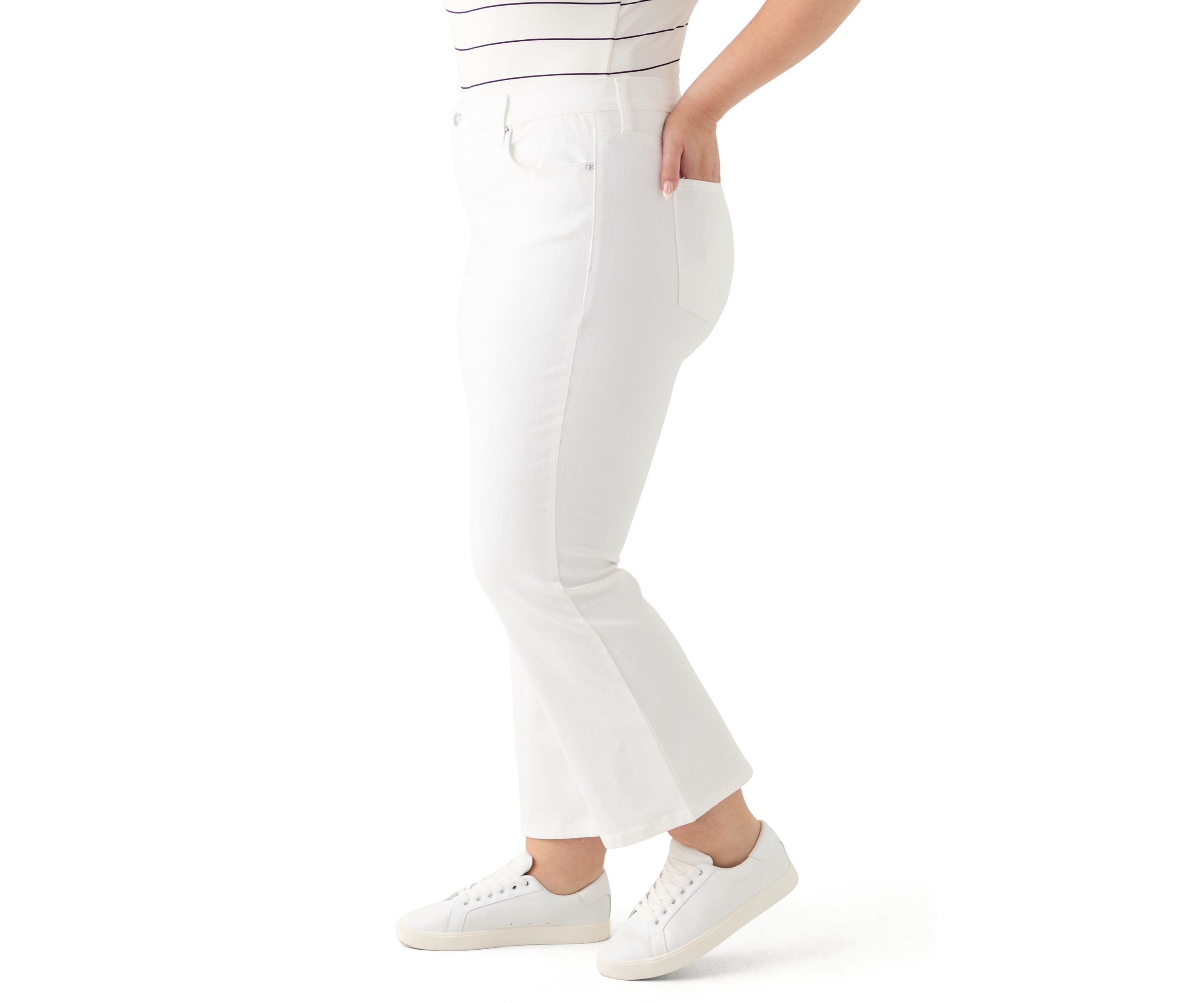 Plus Size High Rise Kick Flare Ankle Length Pants