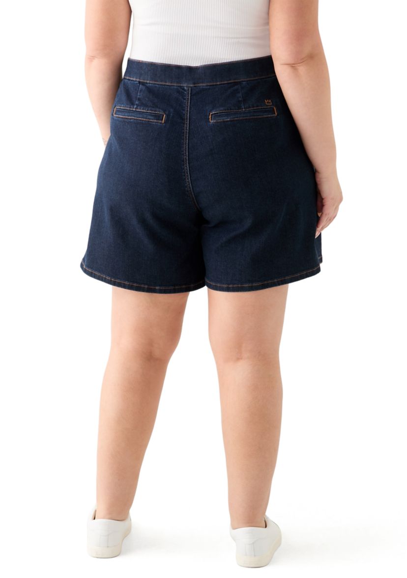 Plus Size Denim Napkin Skort