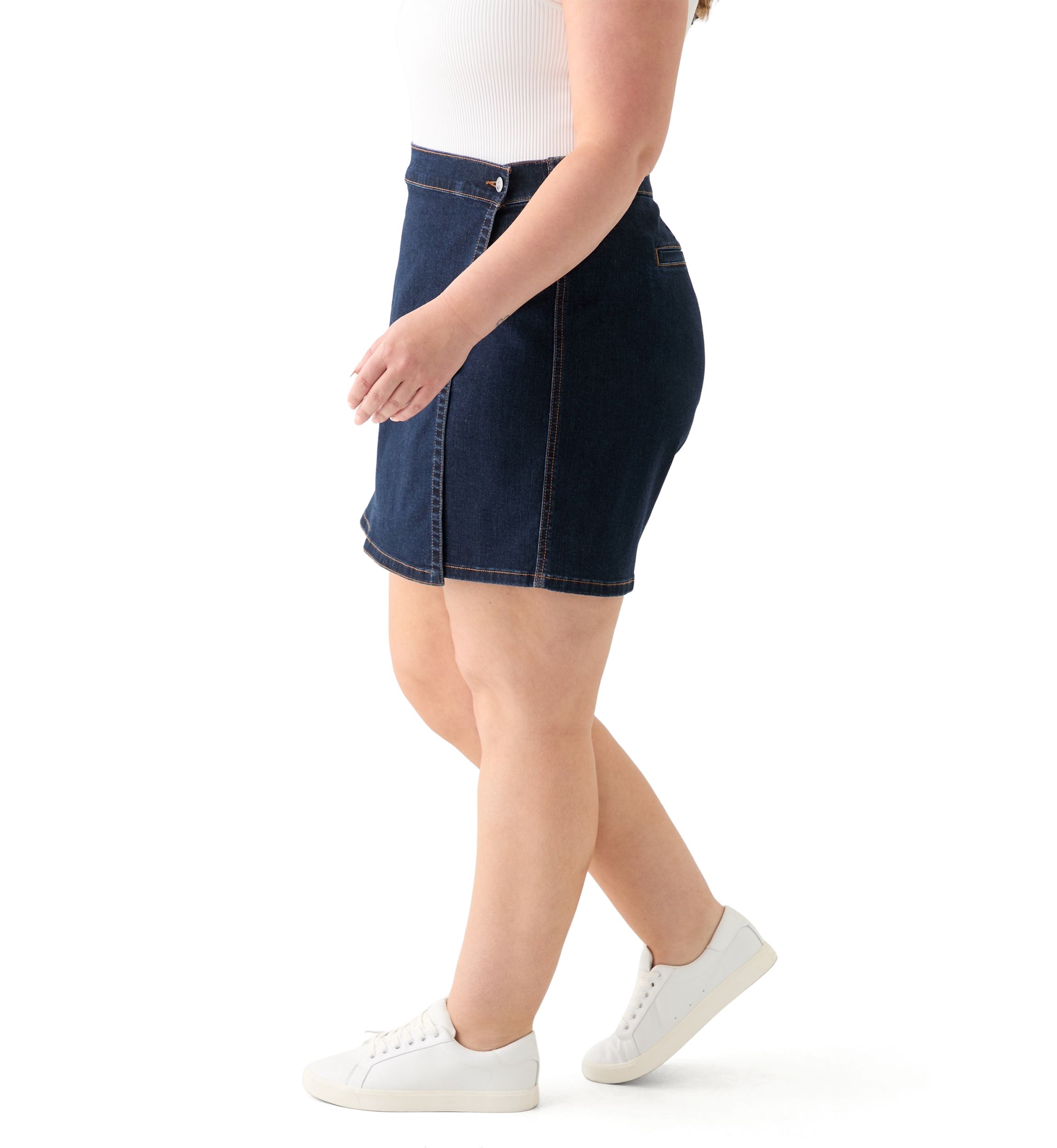 Plus Size Denim Napkin Skort