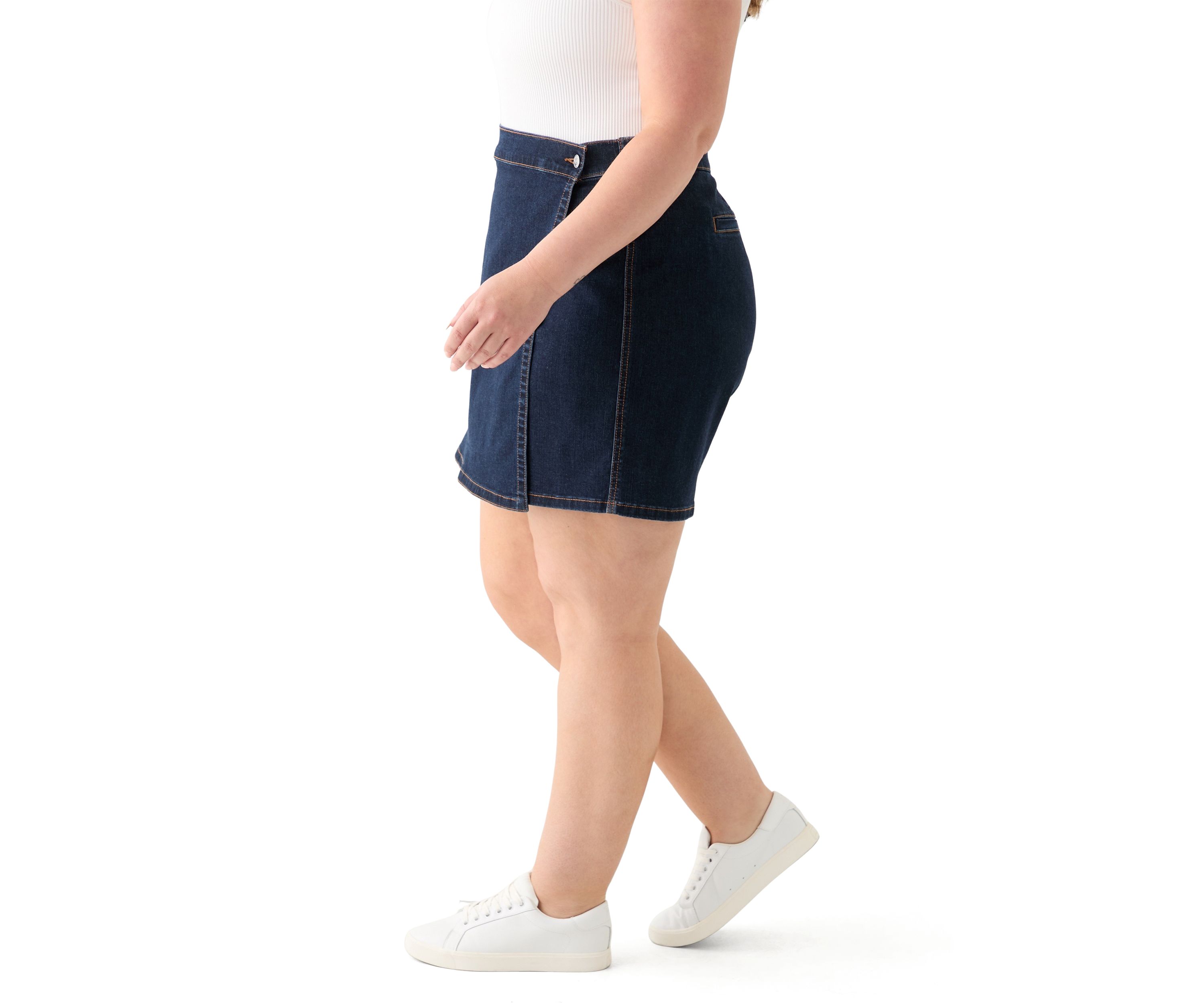 Plus Size Denim Napkin Skort