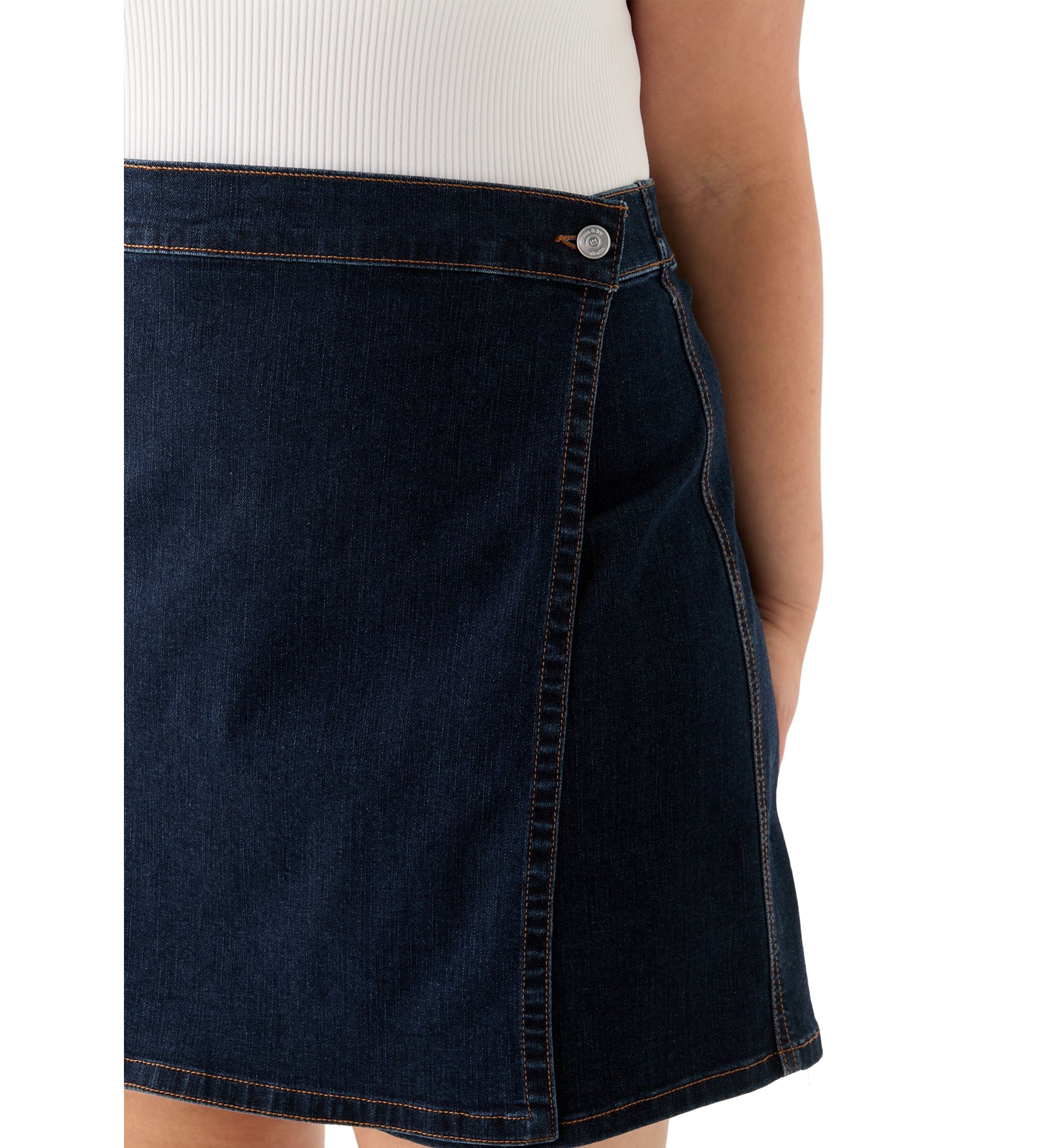 Plus Size Denim Napkin Skort