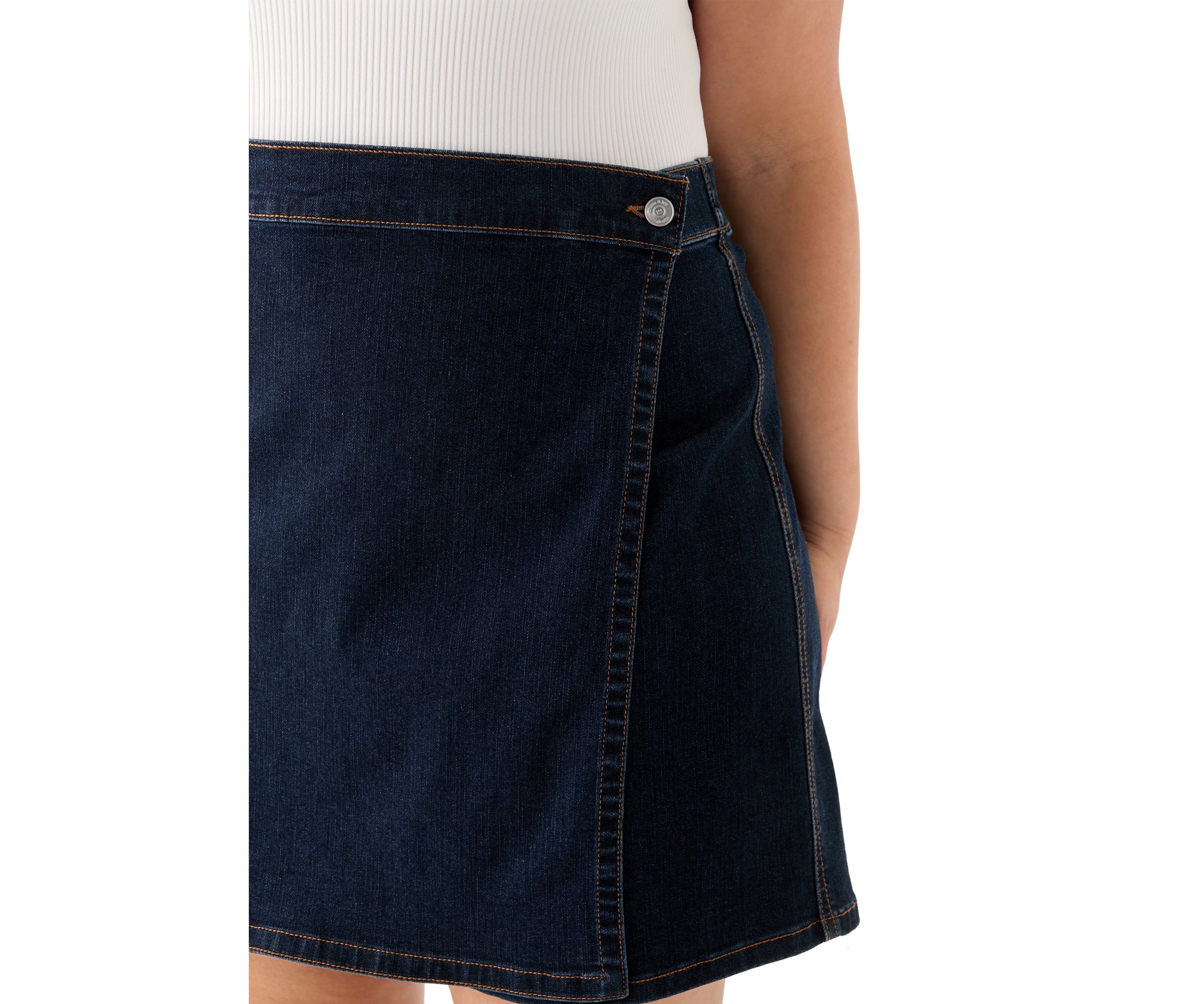 Plus Size Denim Napkin Skort