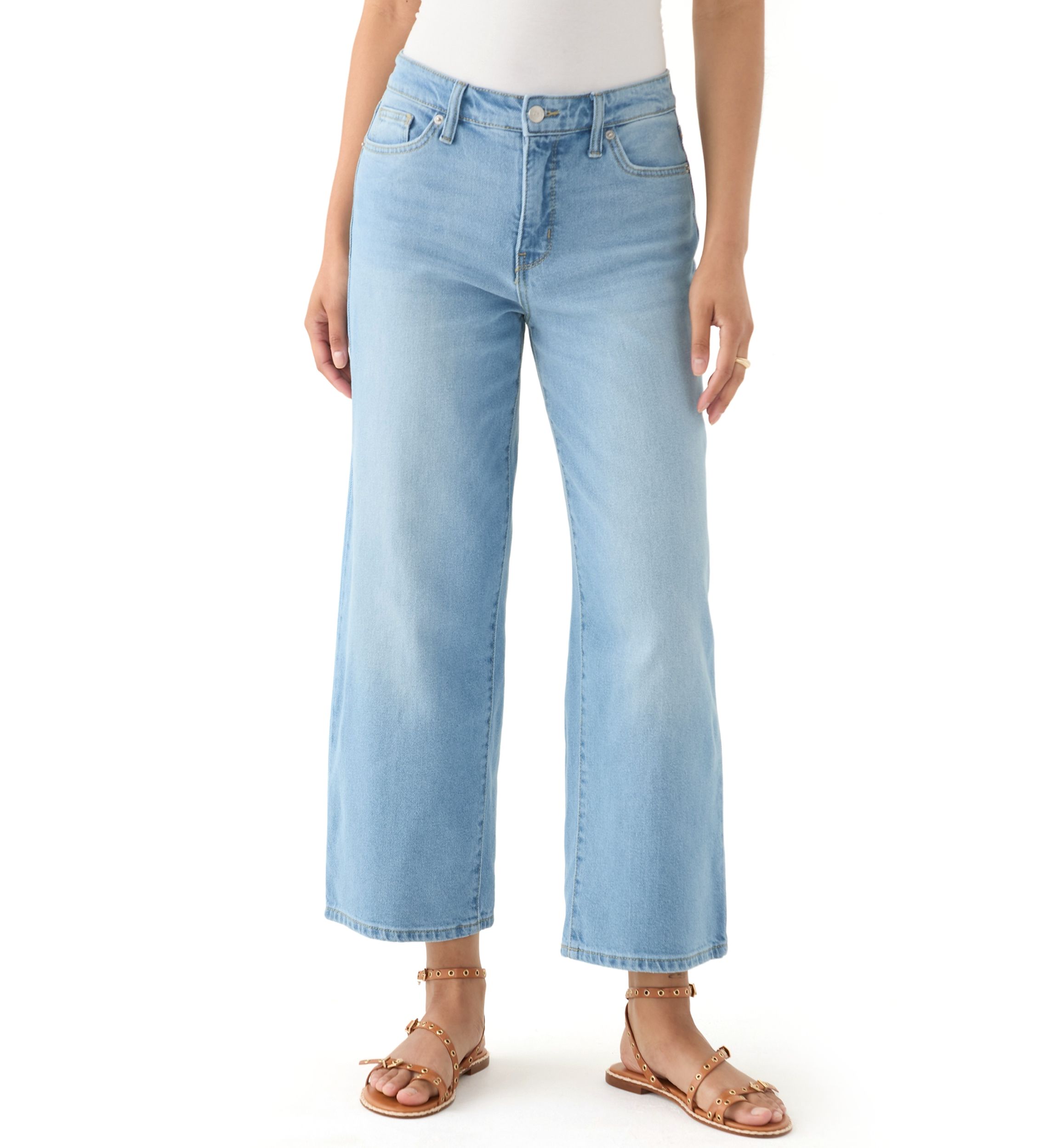 Womens High Rise Vintage Wide Leg Jeans