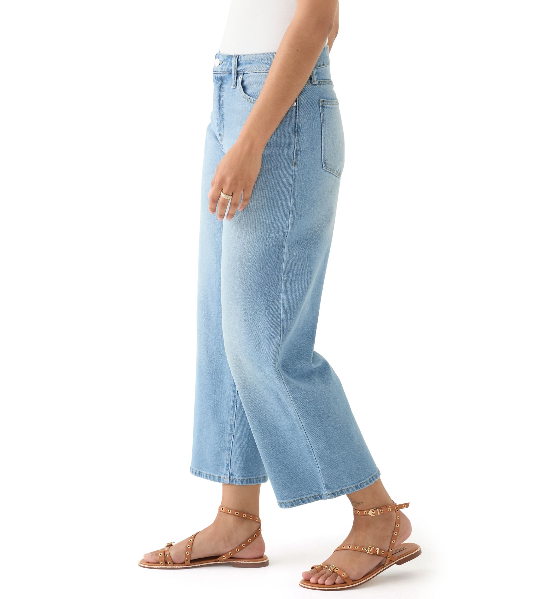 Womens High Rise Vintage Wide Leg Jeans