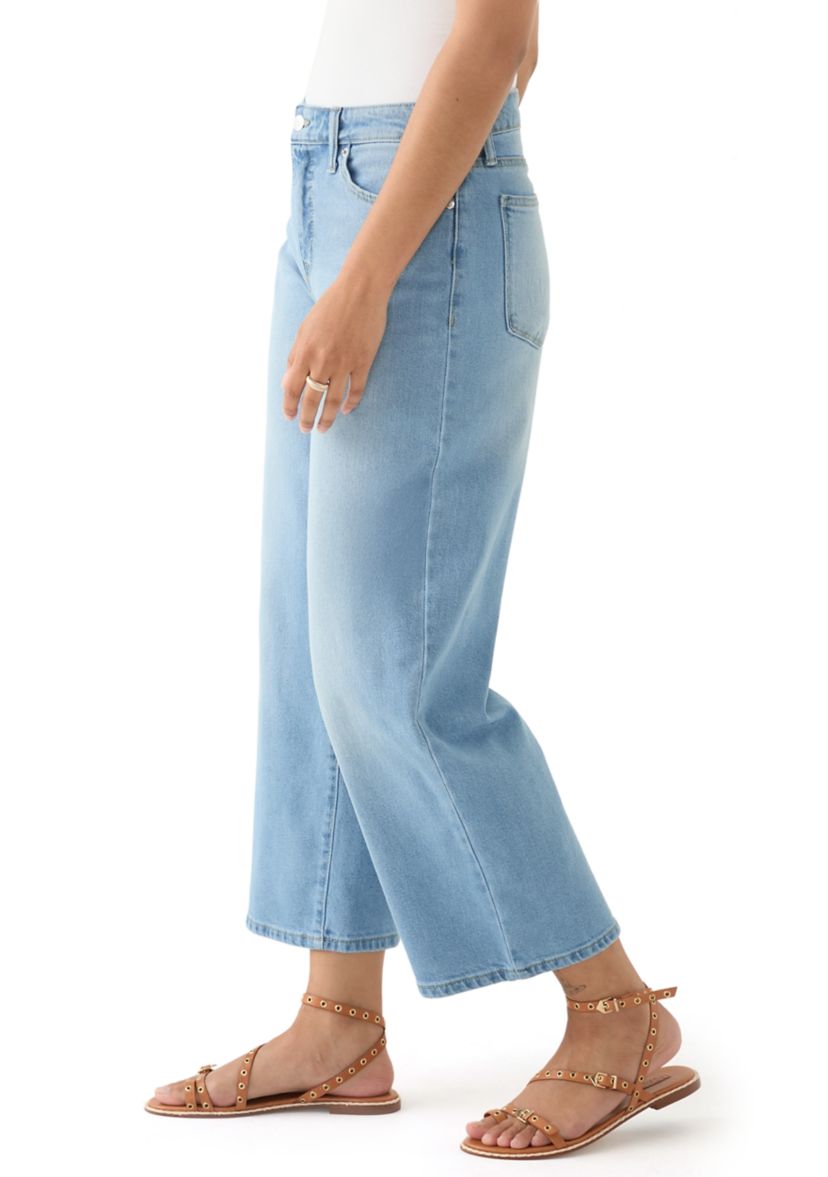 Womens High Rise Vintage Wide Leg Jeans