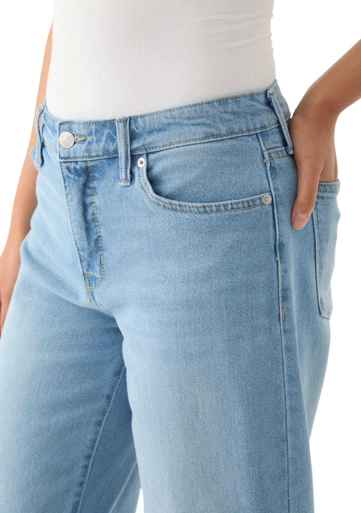 Womens High Rise Vintage Wide Leg Jeans
