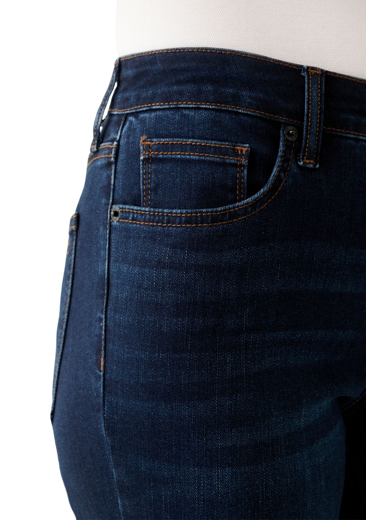 Womens Mid Rise Straight Leg Jeans