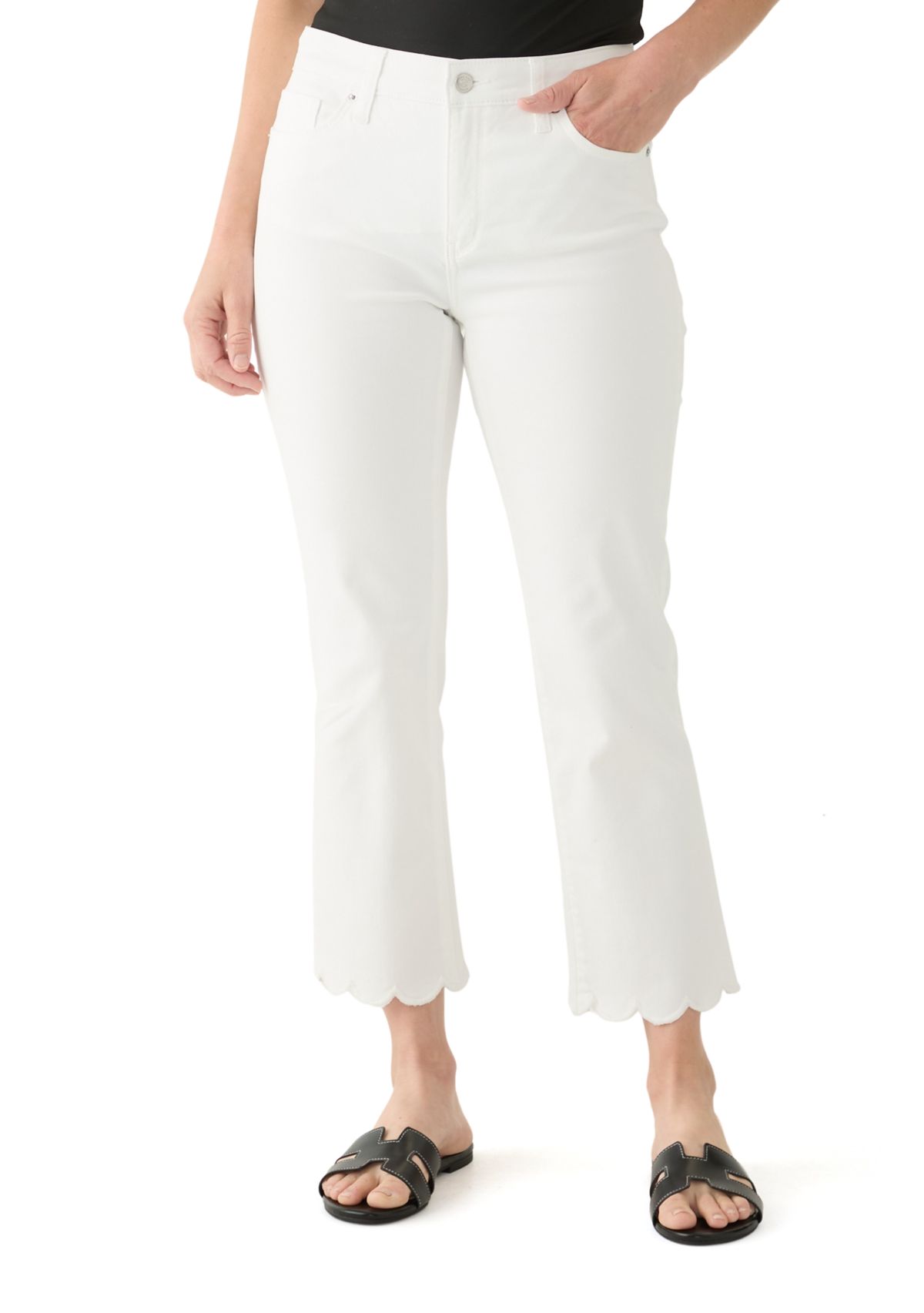 Womens Scallop Kick Flare Jeans