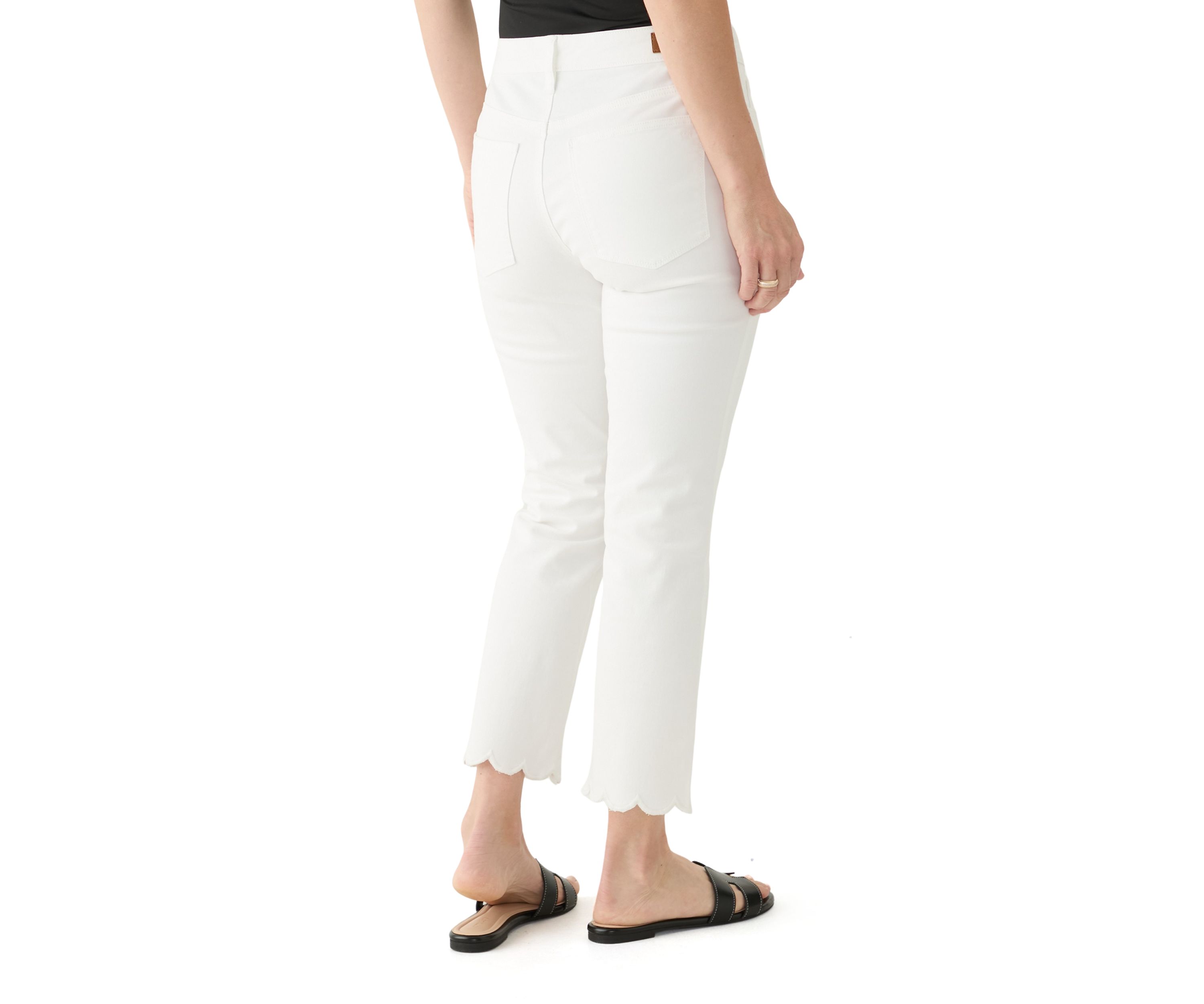 Womens Scallop Kick Flare Jeans