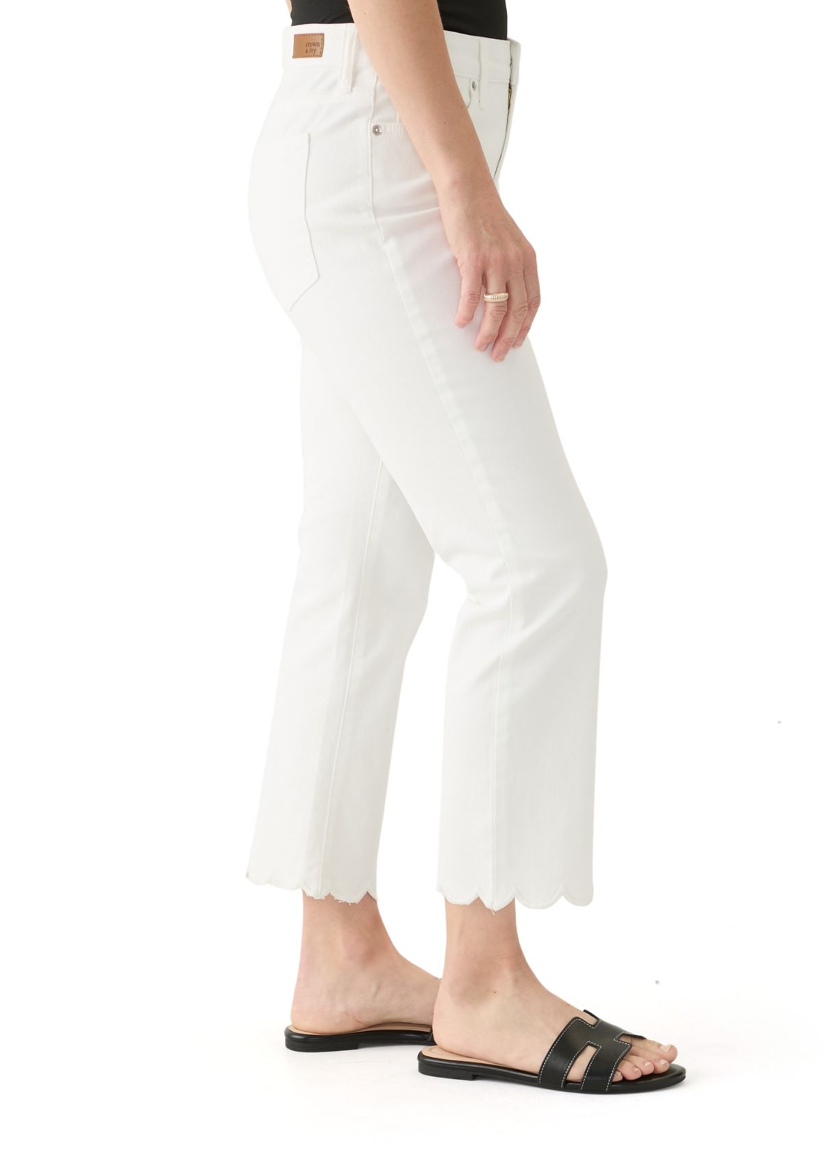 Womens Scallop Kick Flare Jeans