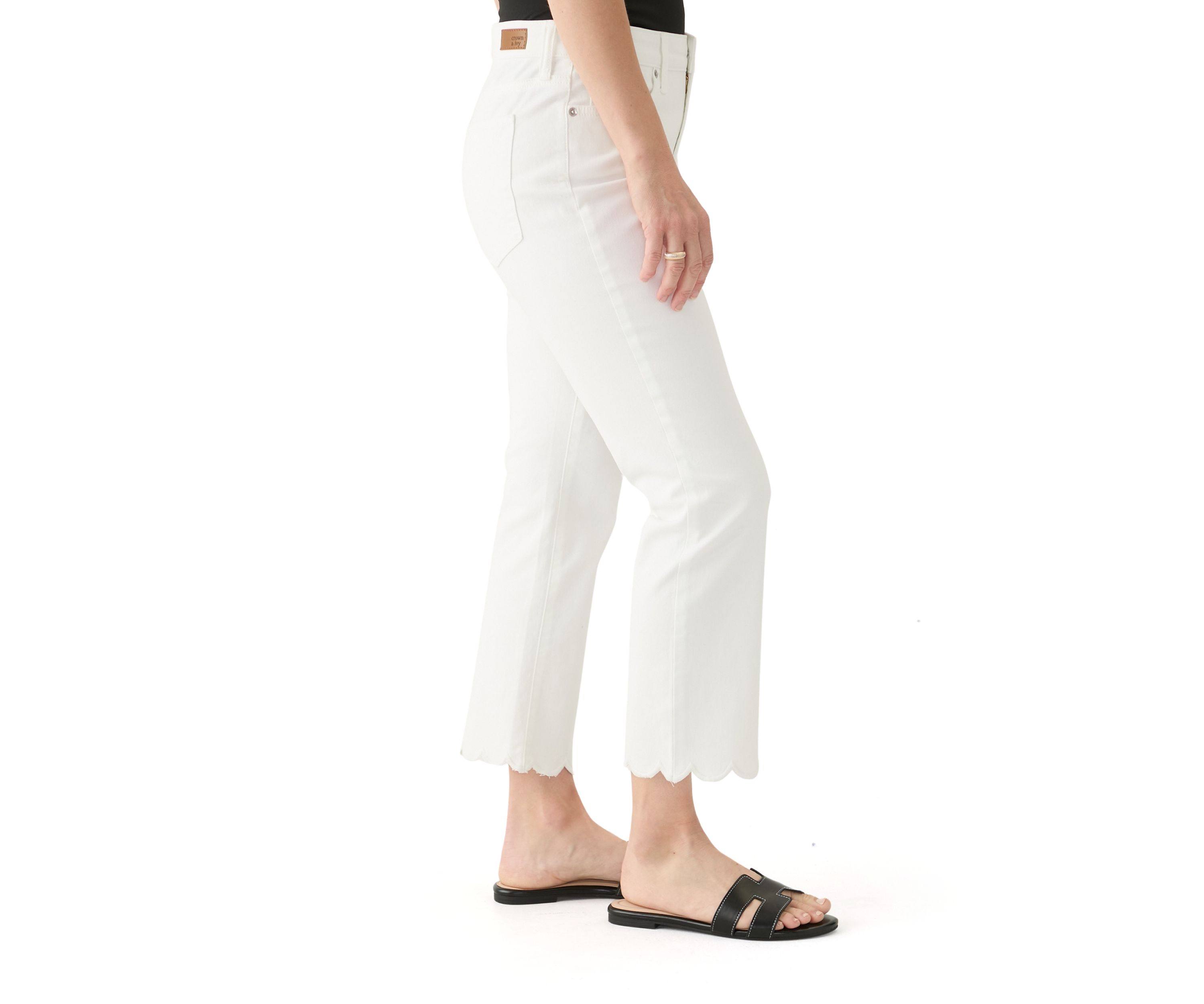 Womens Scallop Kick Flare Jeans