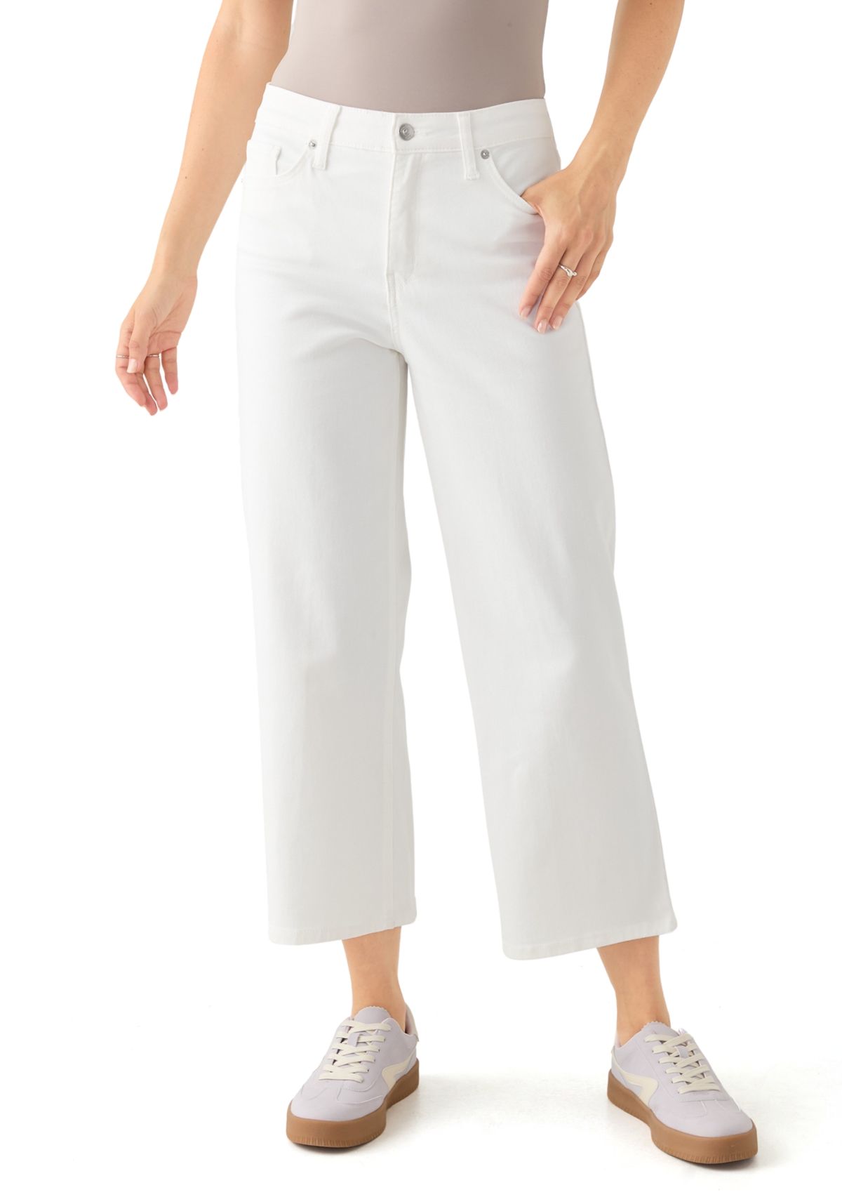 Womens High Rise Vintage Wide Leg Jeans