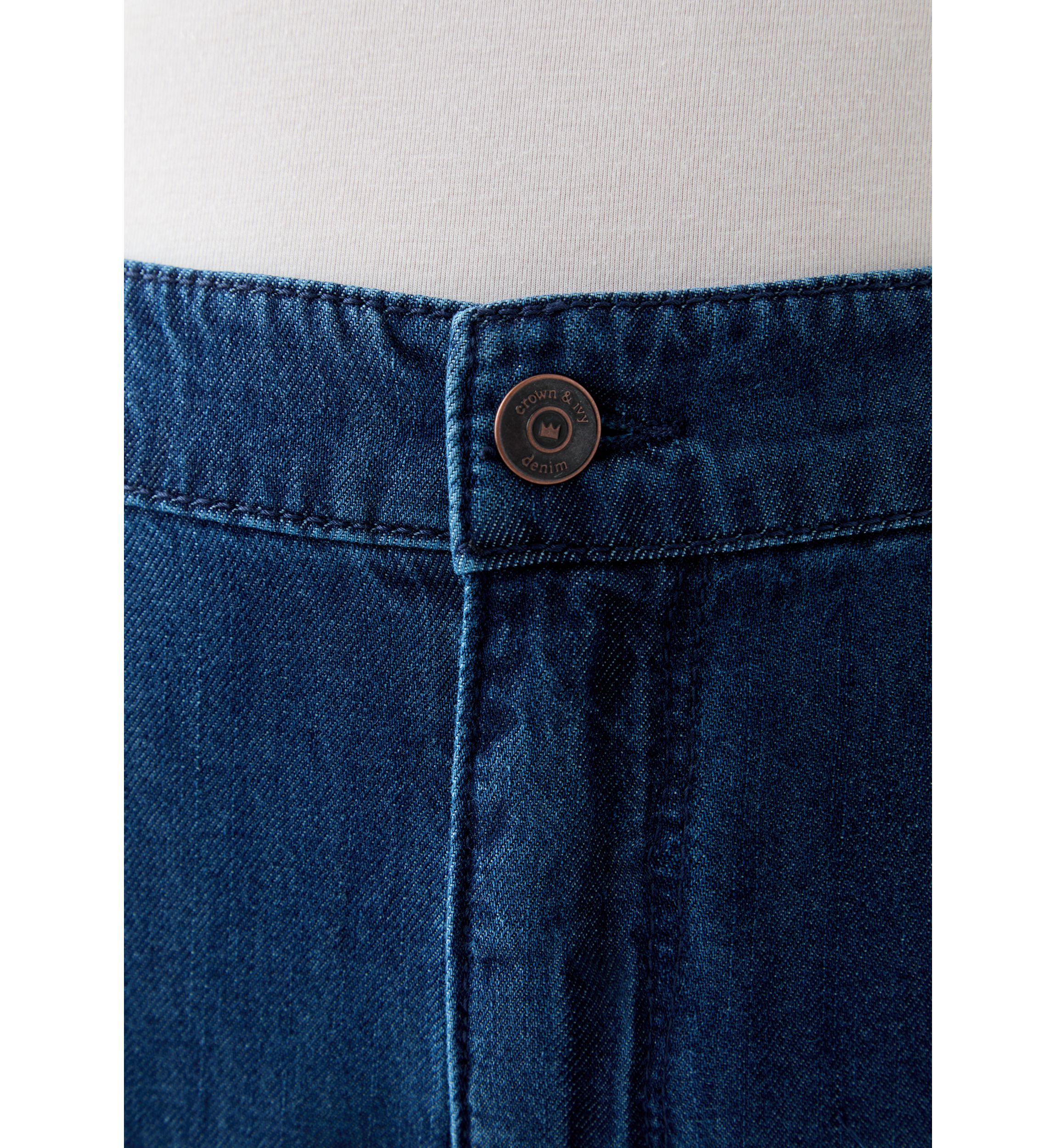 Plus Size Wide Leg Soft Denim Pants