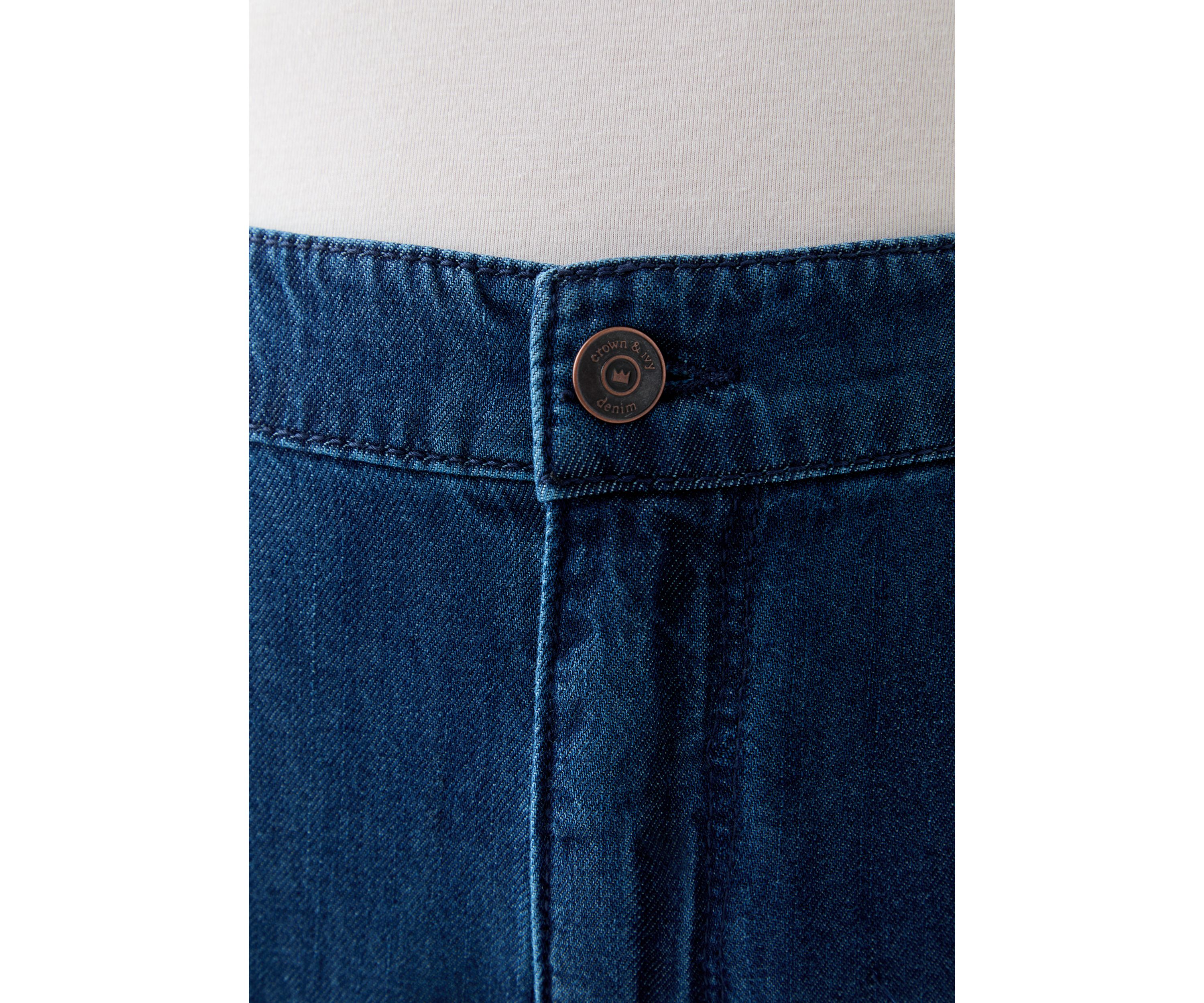 Plus Size Wide Leg Soft Denim Pants