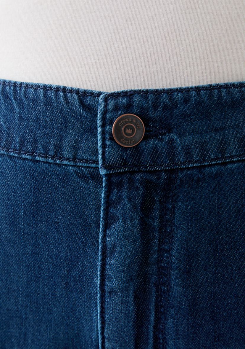 Plus Size Wide Leg Soft Denim Pants