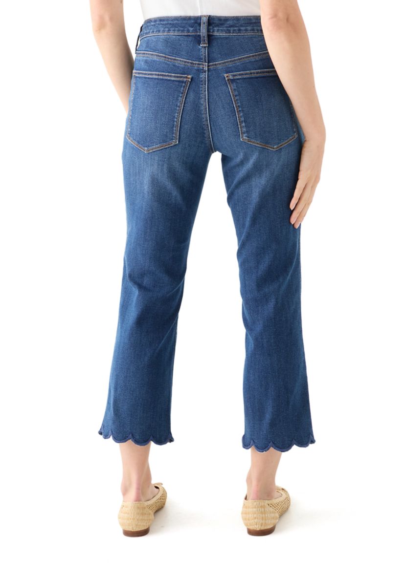 Petite Scallop Kick Flare Pants