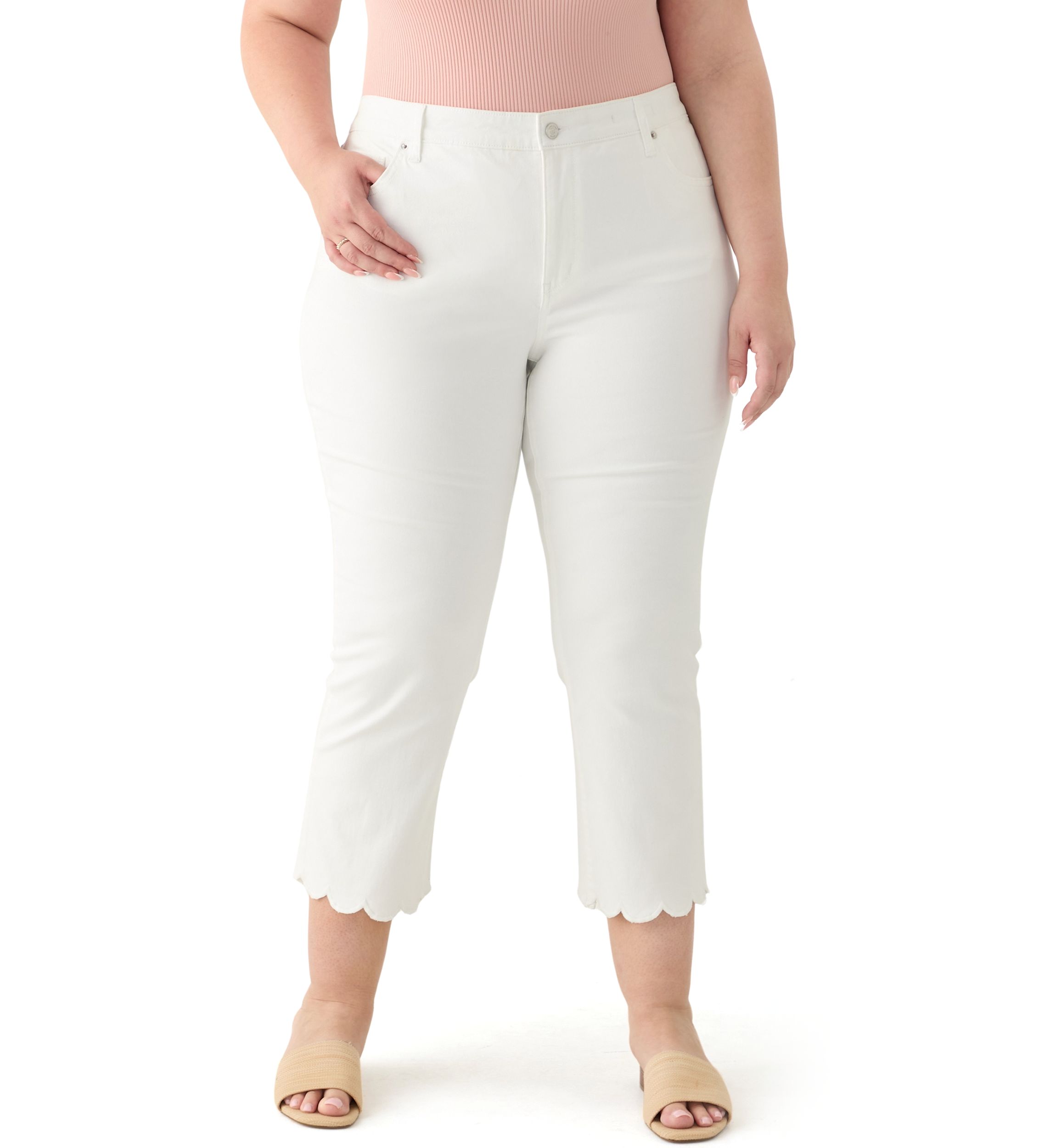 Plus Size Scallop Kick Flare Jeans