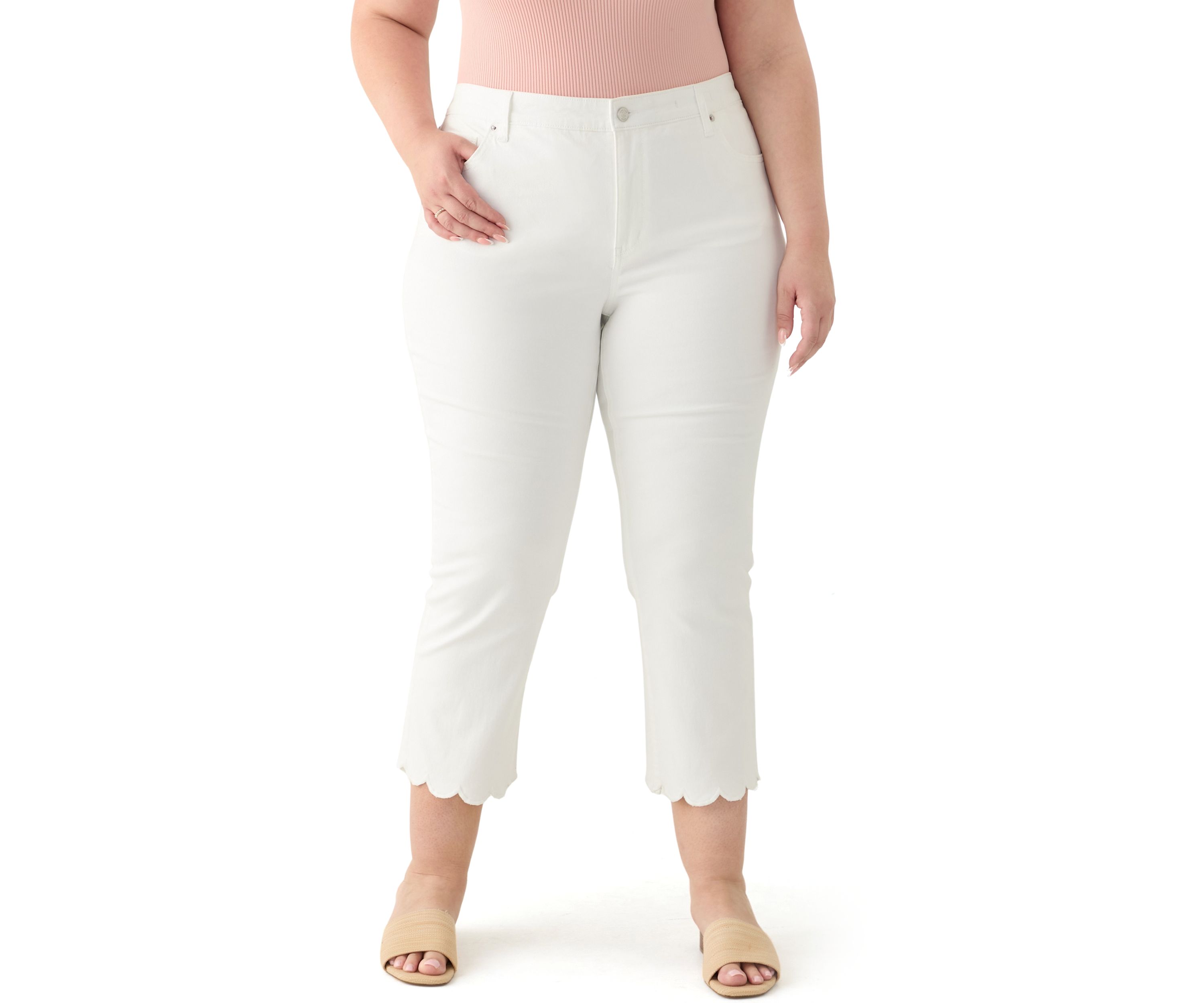 Plus Size Scallop Kick Flare Jeans