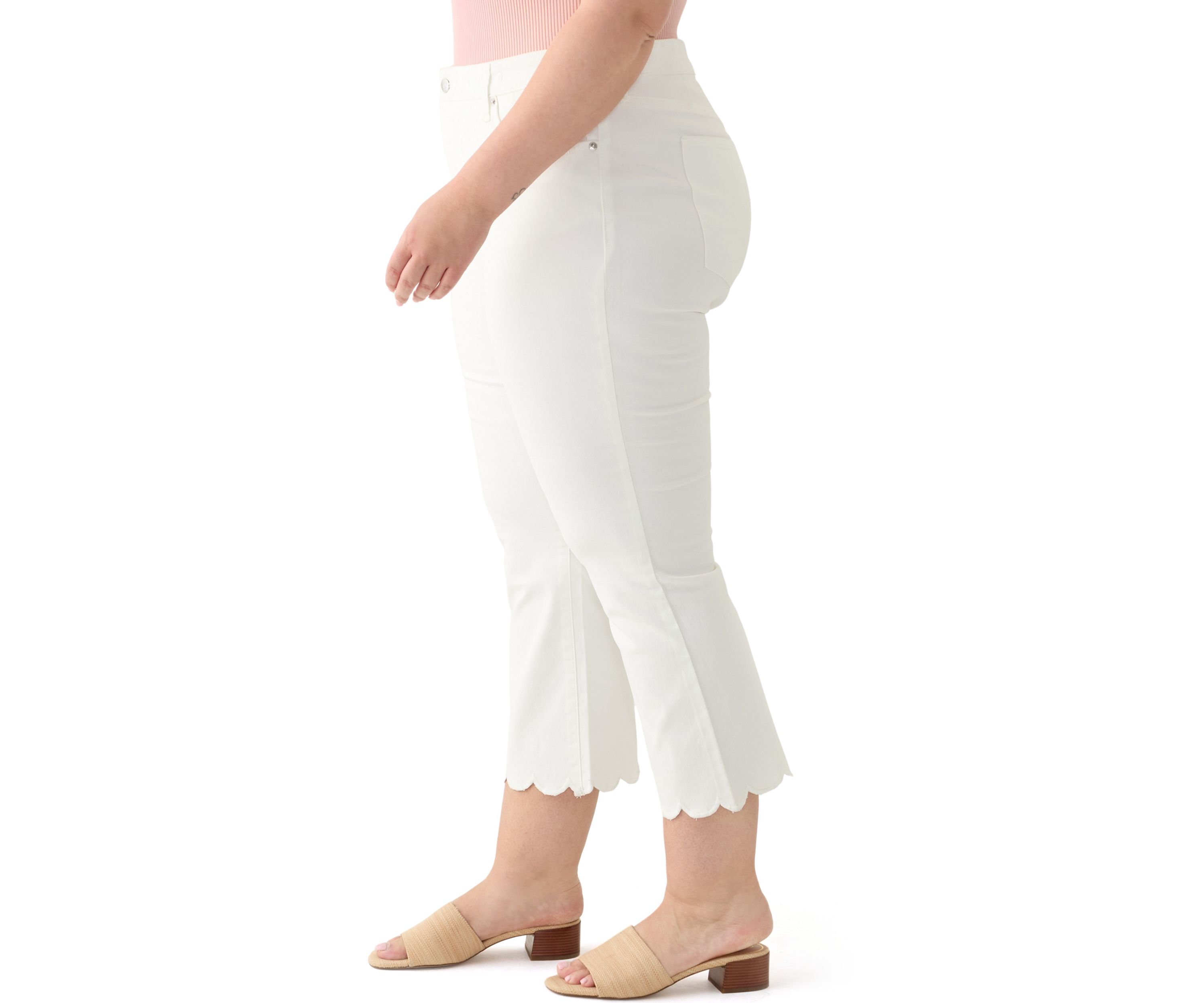 Plus Size Scallop Kick Flare Jeans