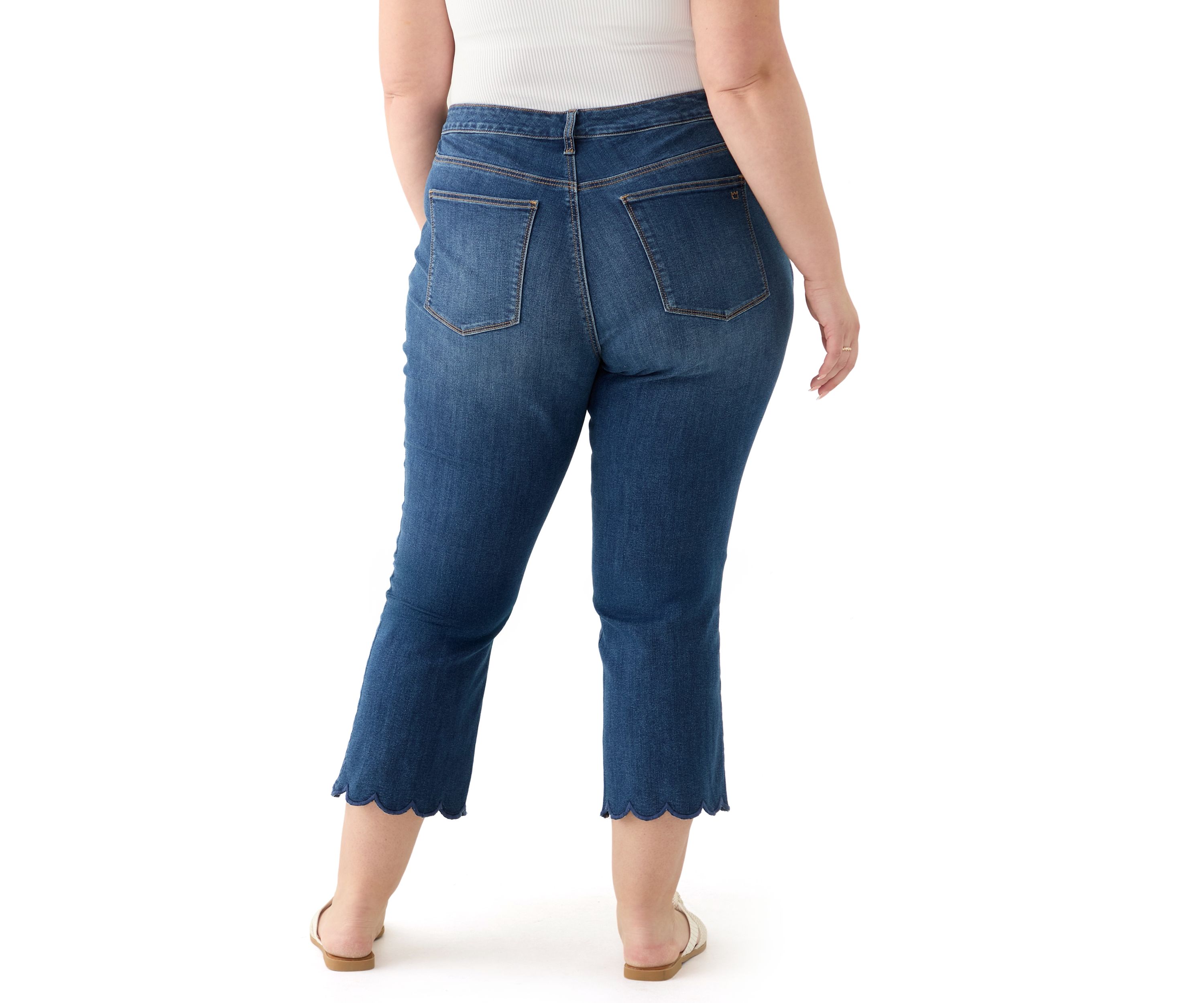 Plus Size Scallop Kick Flare Jeans