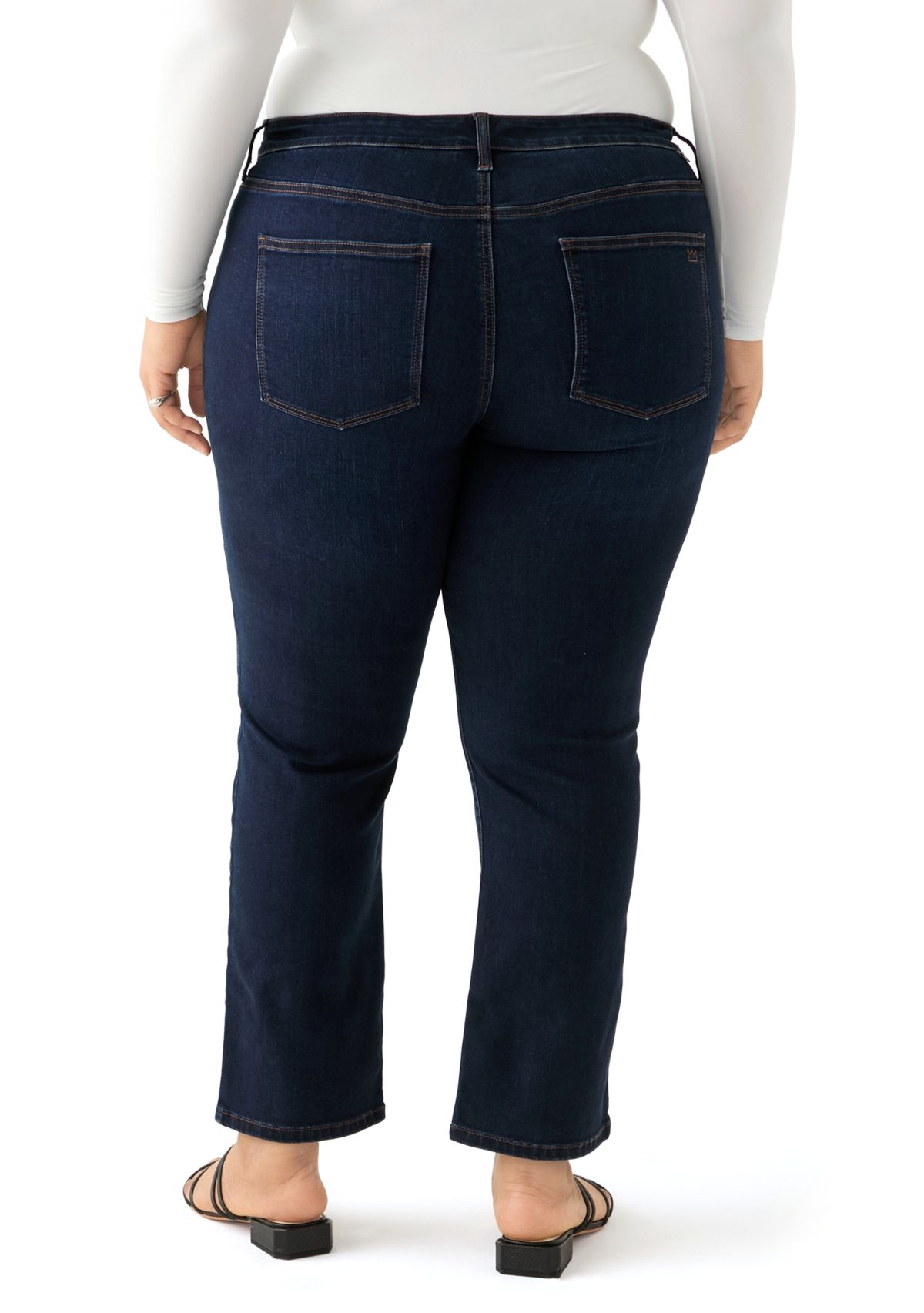 Crown & Ivy™ Plus Size Mid Rise Straight Jeans | Belk