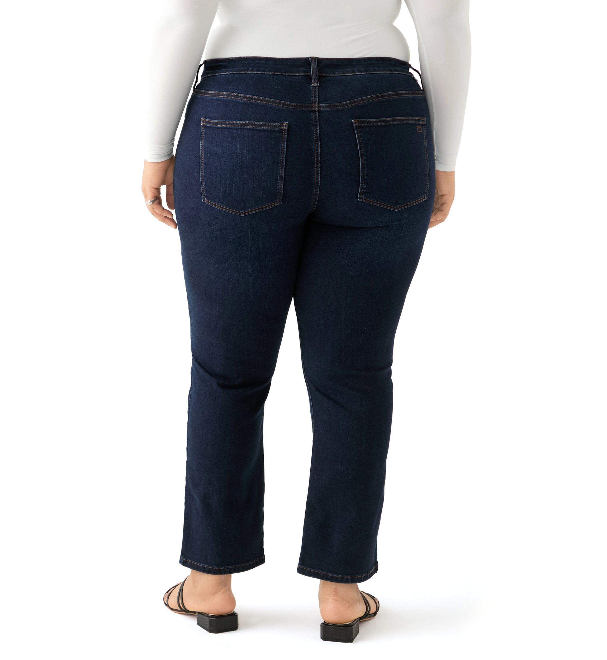 Plus Size Mid Rise Straight Jeans