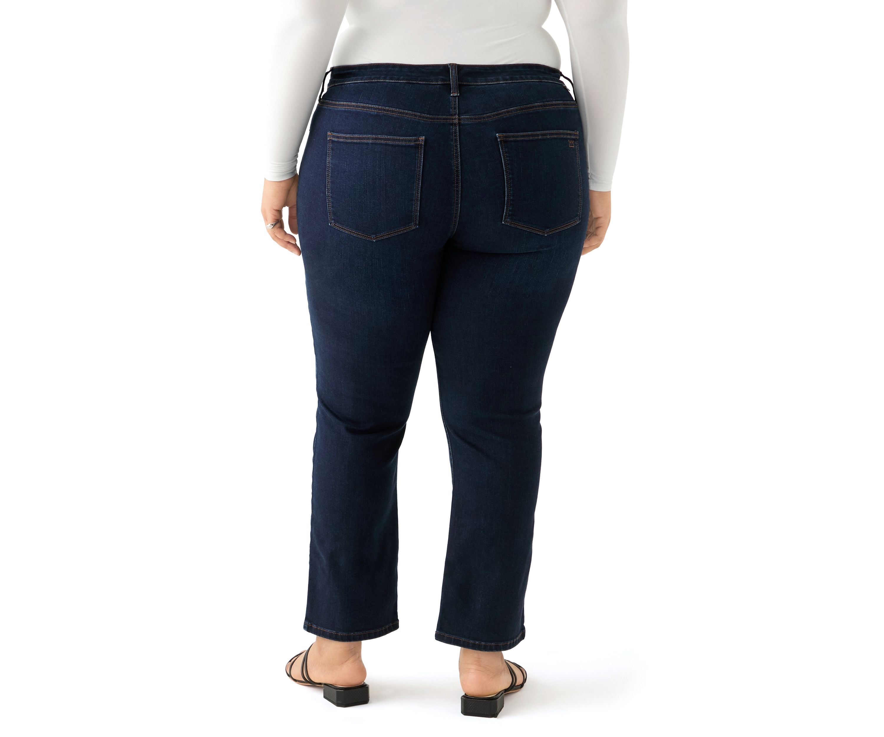 Plus Size Mid Rise Straight Jeans