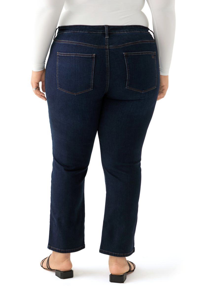 Plus Size Mid Rise Straight Jeans