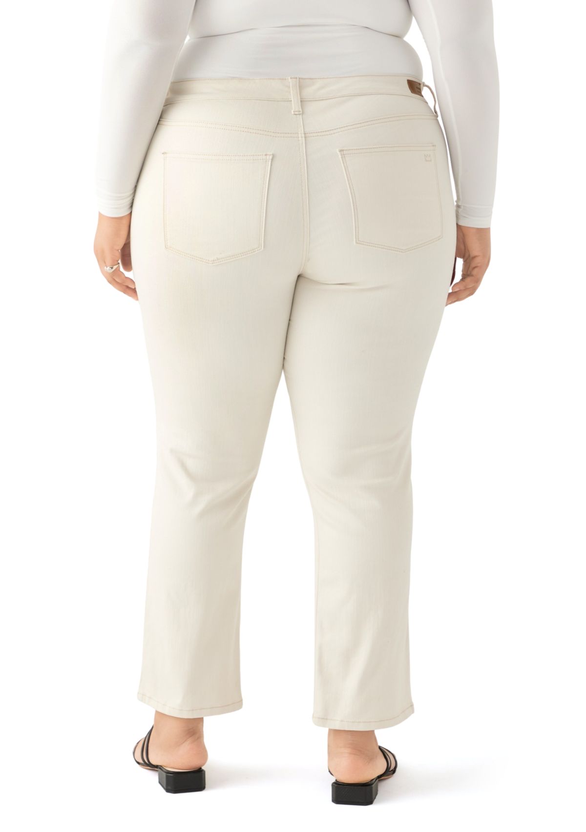 Plus Size Mid Rise Straight Jeans
