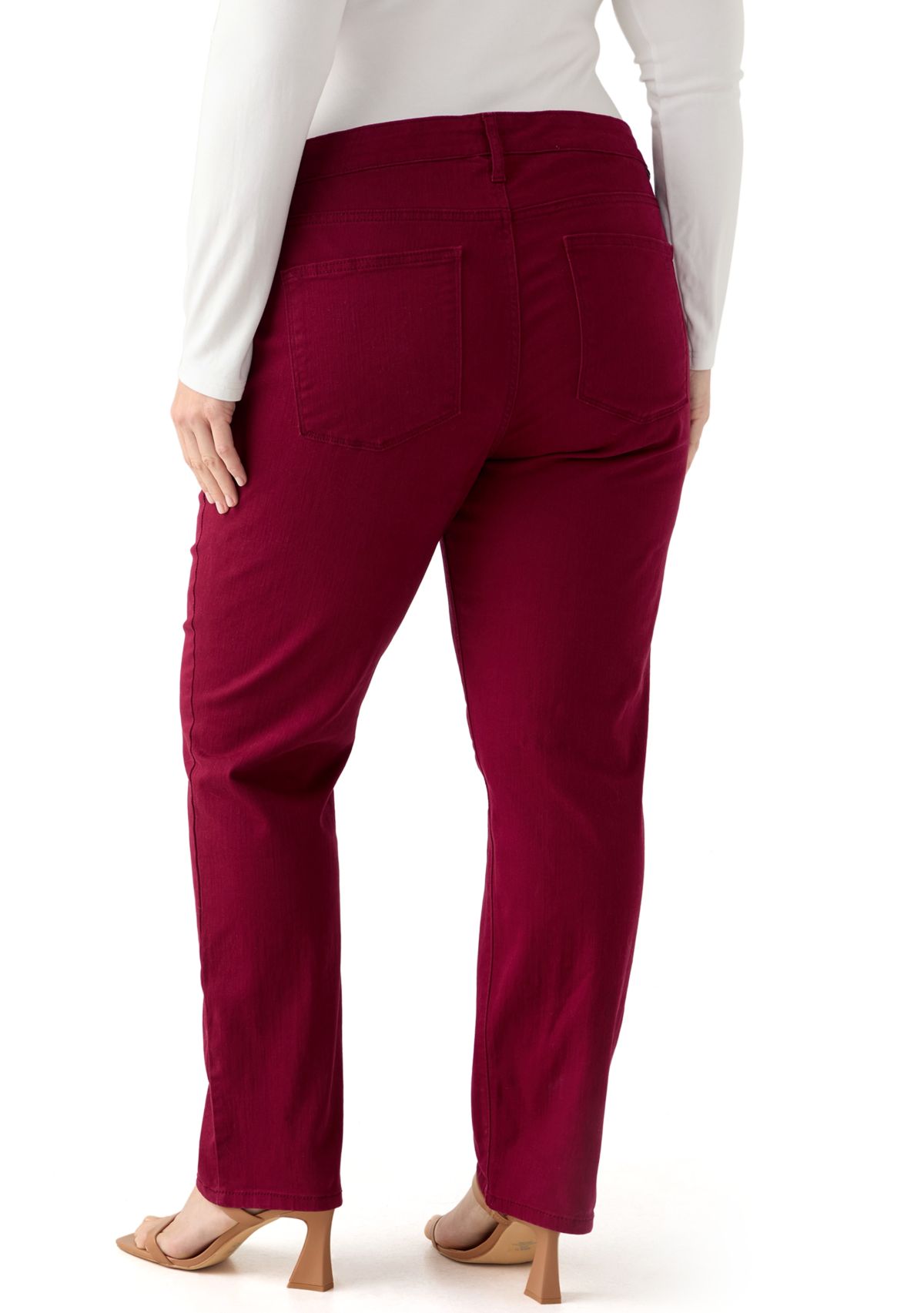 Plus Size Mid Rise Straight Jeans