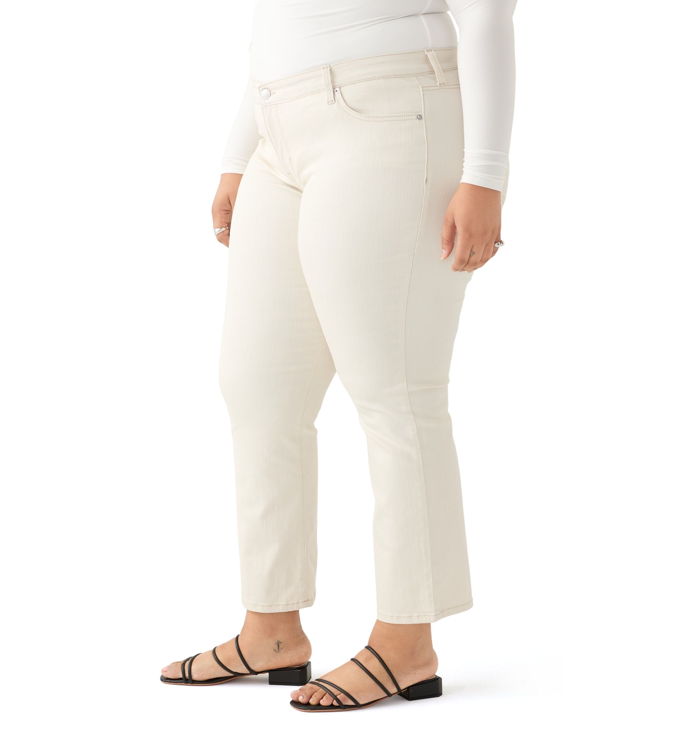 Plus Size Mid Rise Straight Jeans