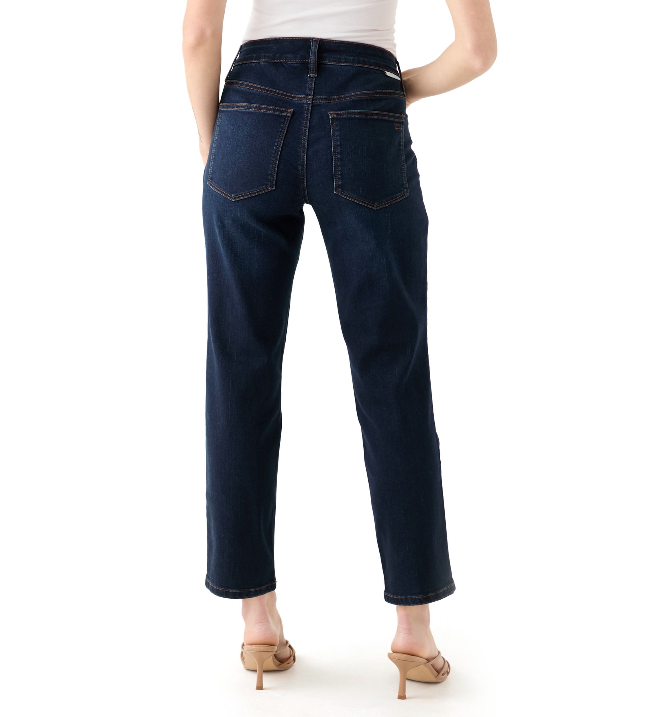 Petite Mid Rise Straight Jeans 