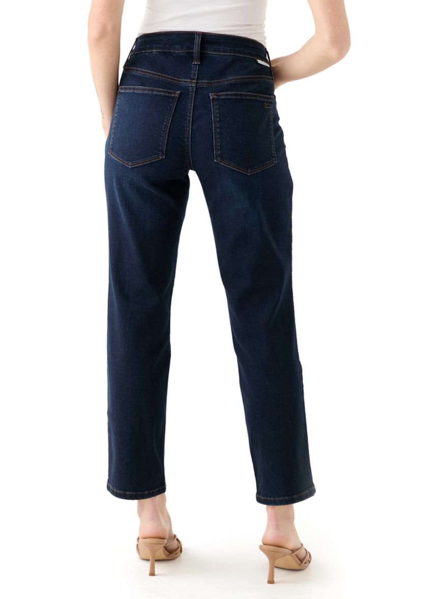 Petite Mid Rise Straight Jeans 