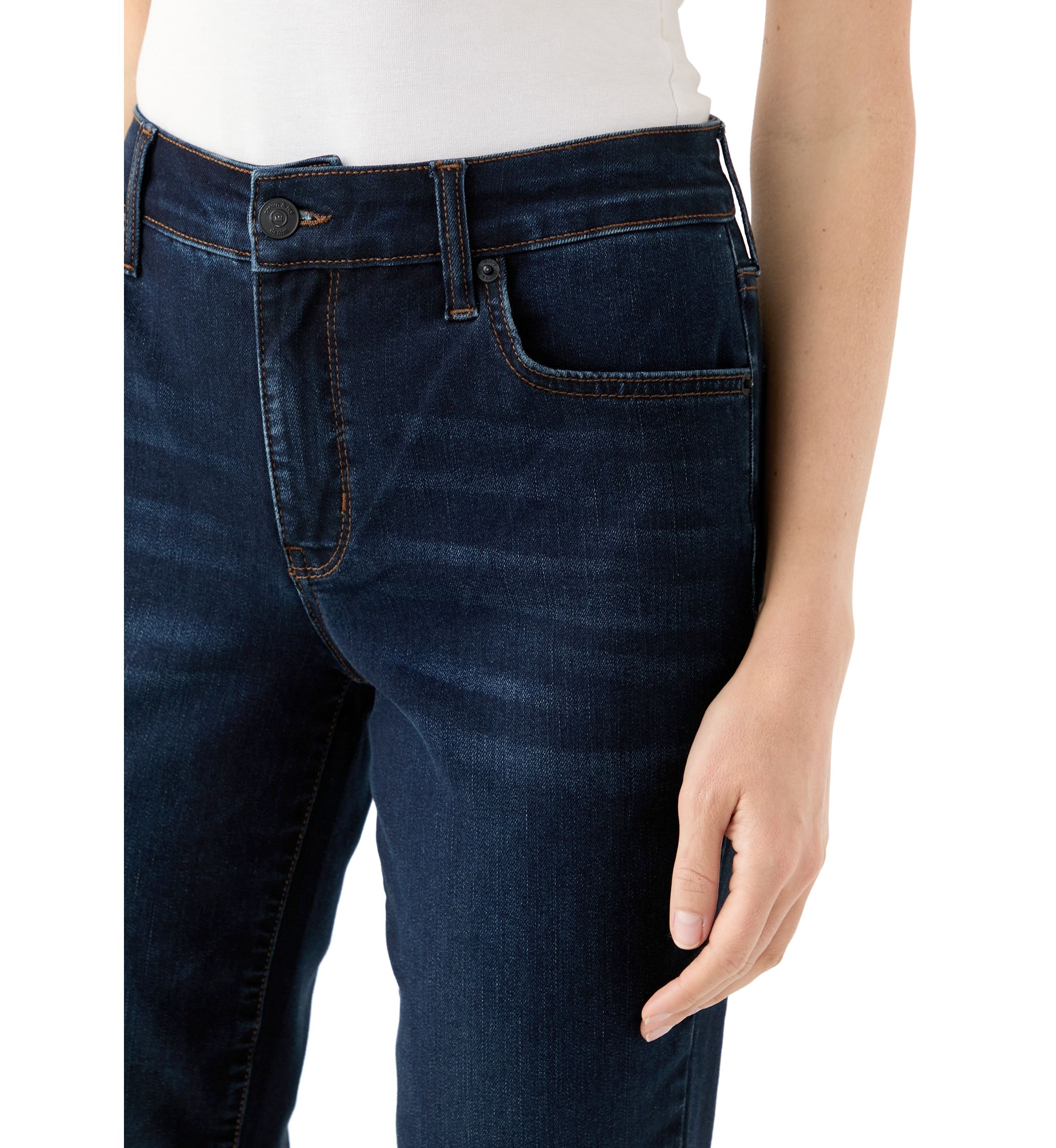 Petite Mid Rise Straight Jeans 