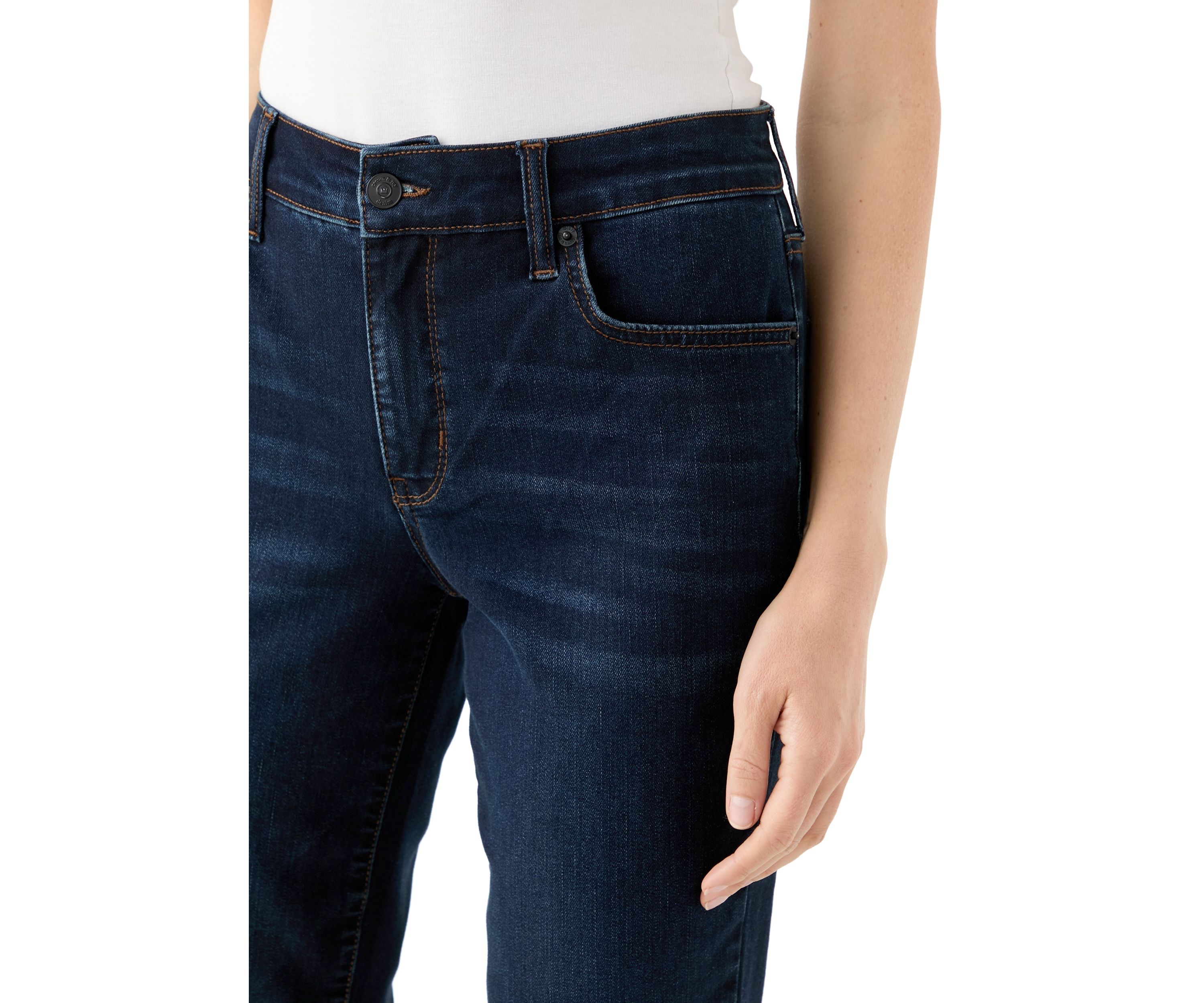 Petite Mid Rise Straight Jeans 