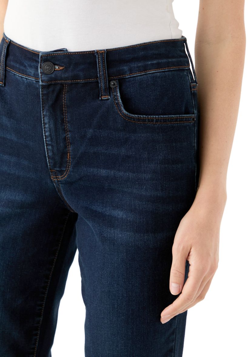 Petite Mid Rise Straight Jeans 