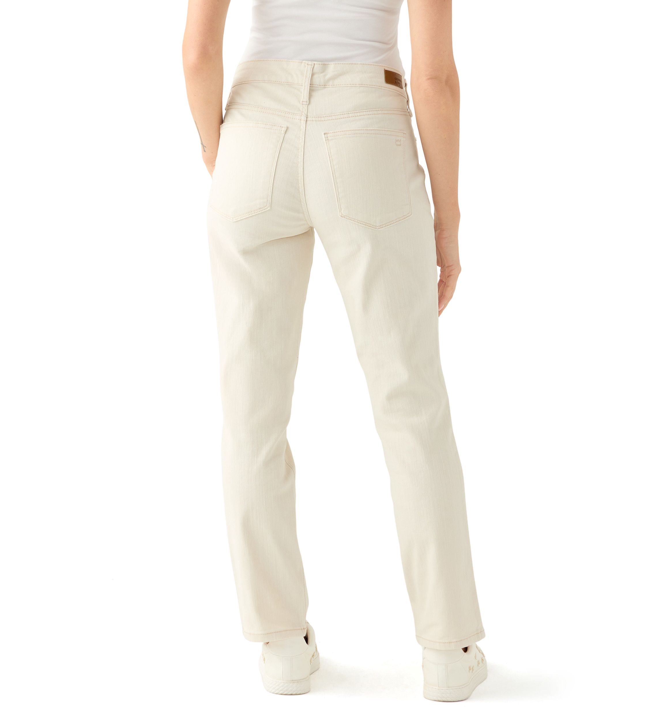 Petite Mid Rise Straight Jeans