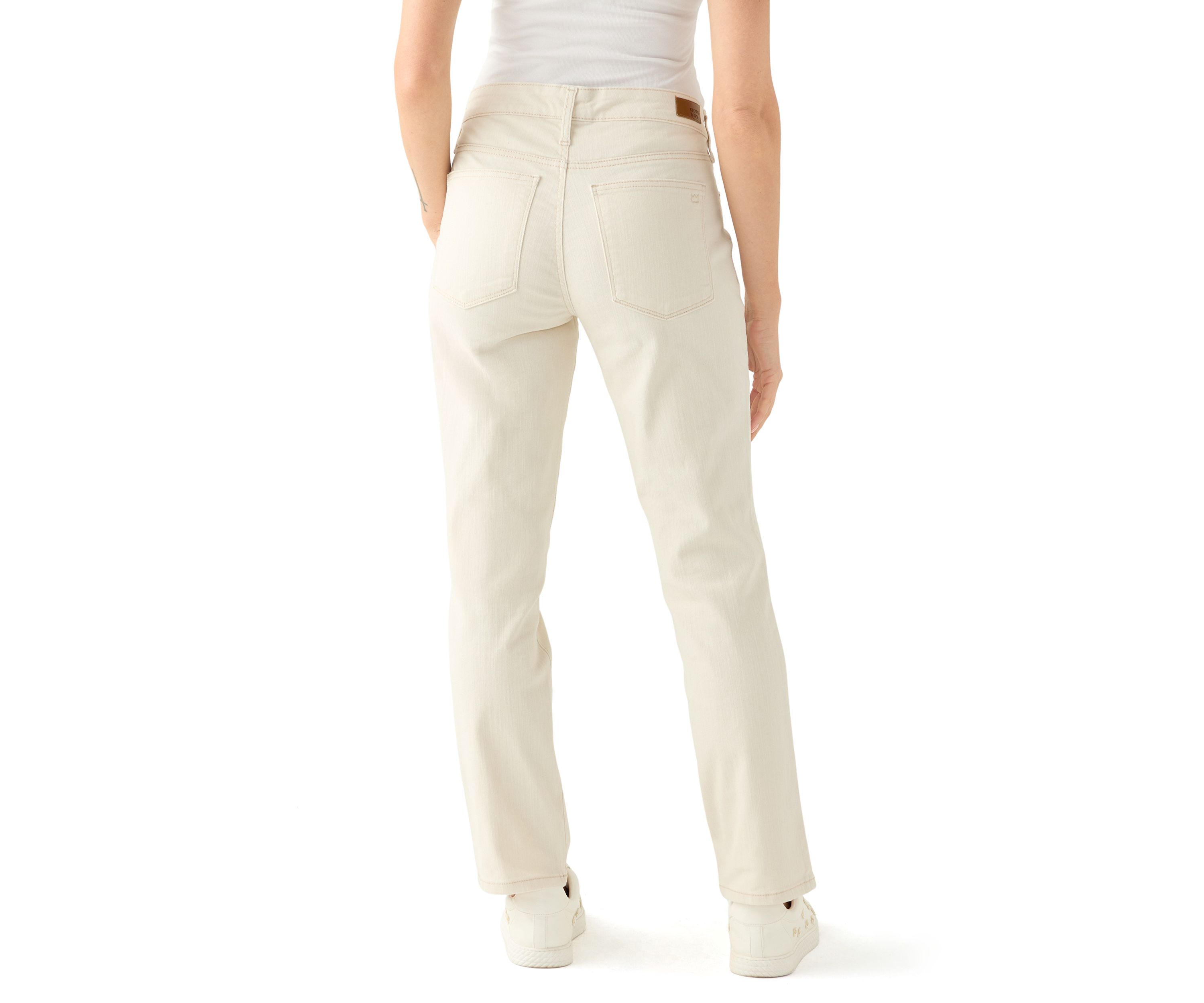 Petite Mid Rise Straight Jeans